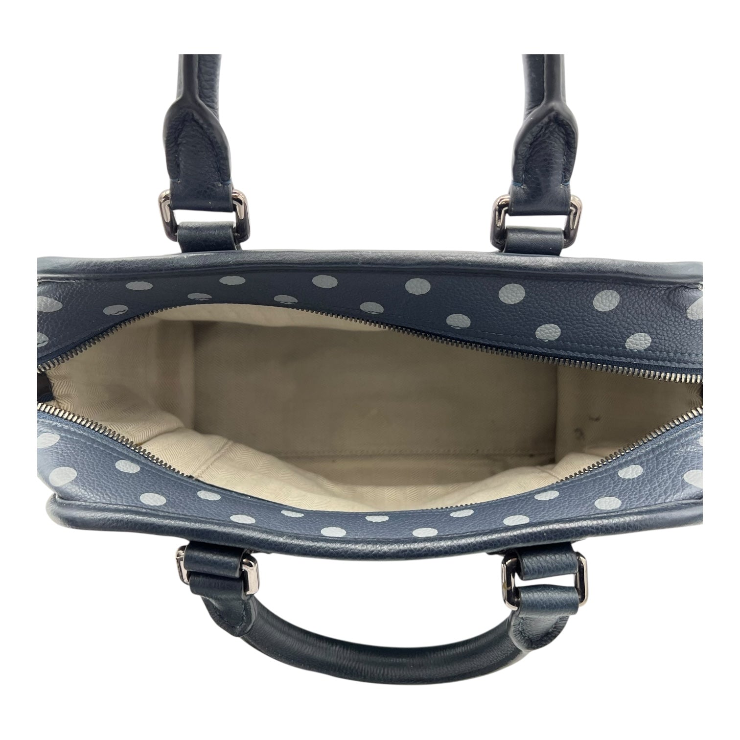 Cruz Two Way Bag Blue Top Handle Bag in Calfskin, Silver hardware - Image 6