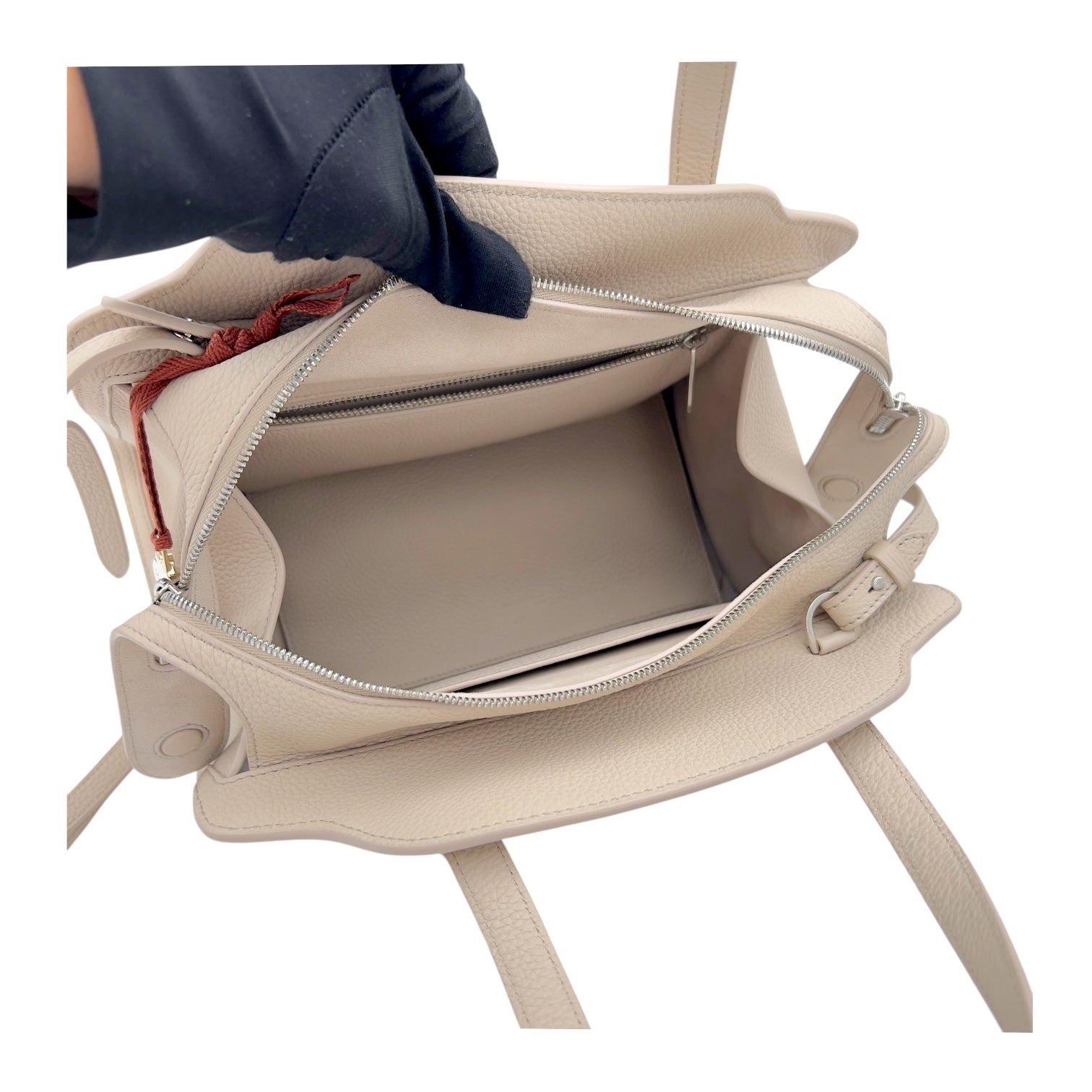 Sesia Top Handle Bag Ecru white in Calfskin, Silver hardware - Image 5