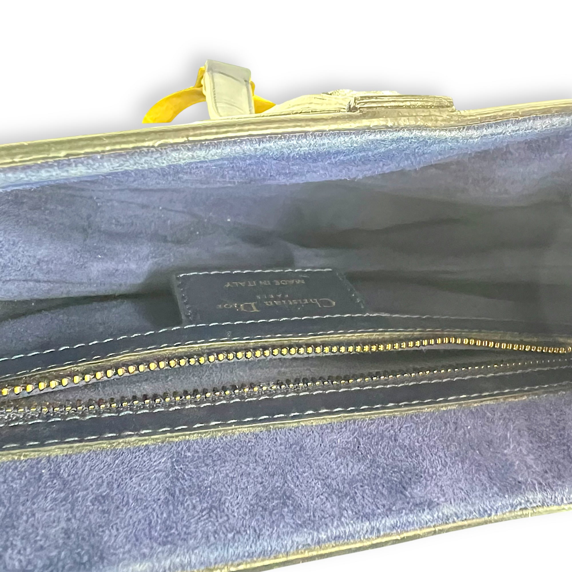 Saddle Shoulder Bag Blue in Calfskin, Gold hardware - Image 7