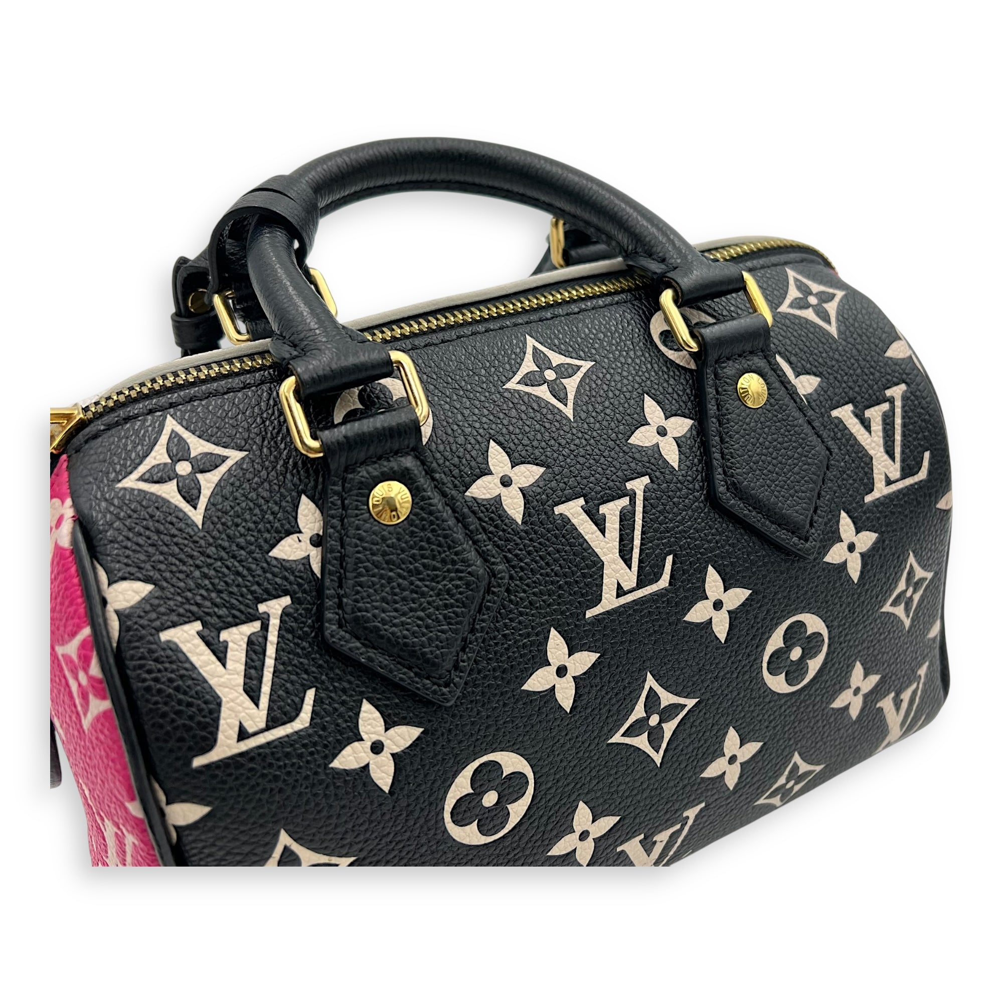 Speedy Top Handle Bag Multi-colour in Calfskin, Gold hardware - Image 7