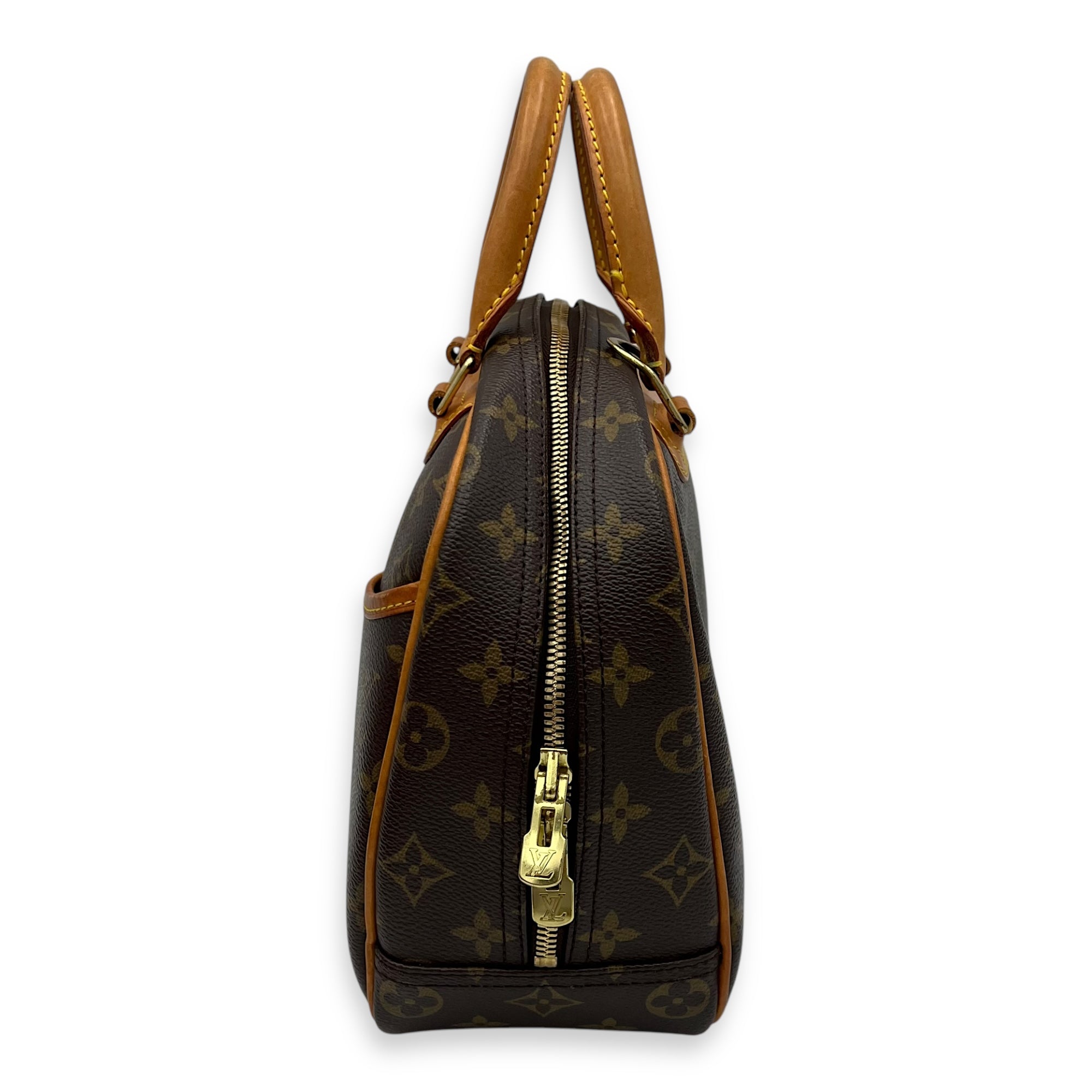 Trouville Top Handle Bag Brown in Monogram Coated Canvas, Gold hardware - Image 5