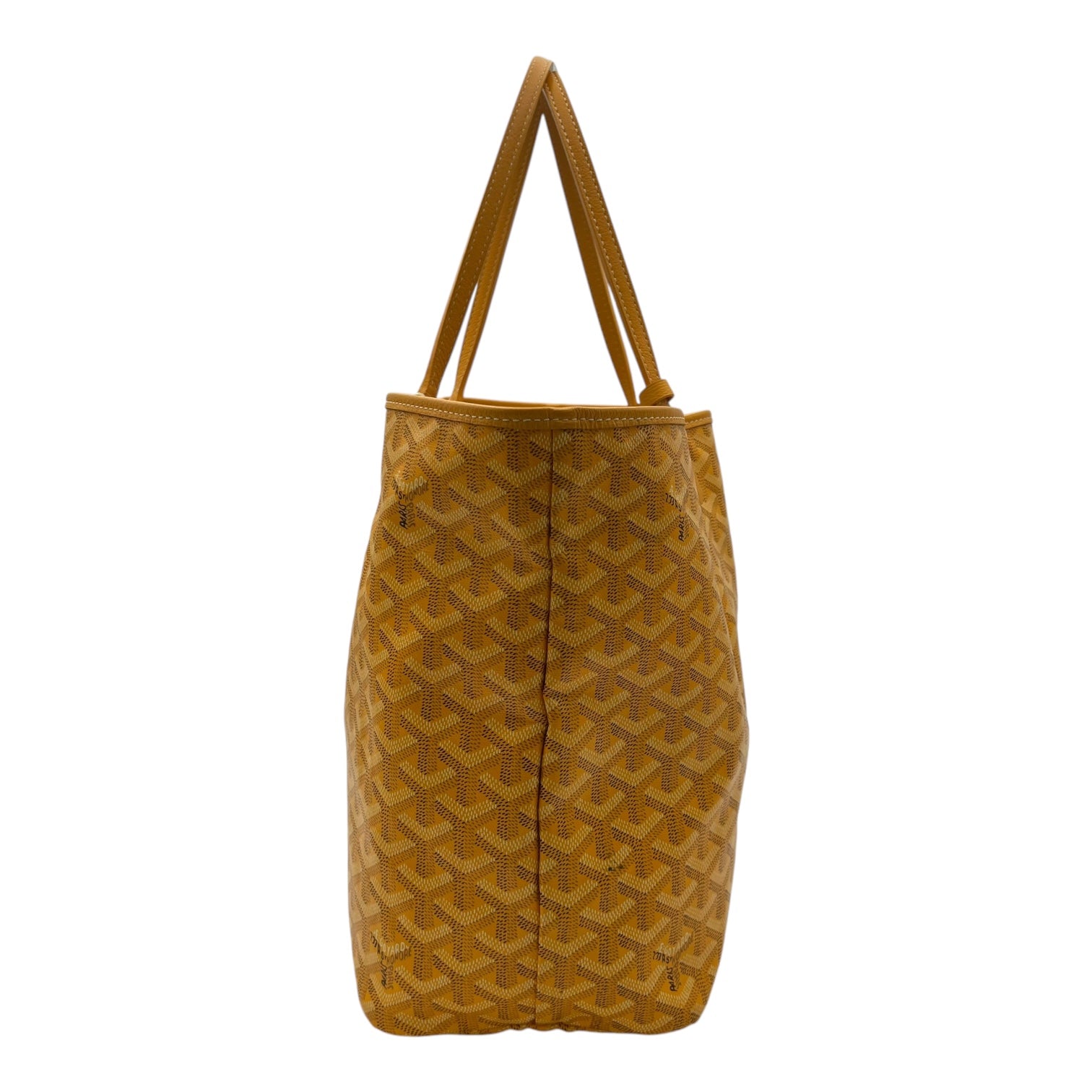 Saint Louis PM Yellow Tote Bag in Coated Canvas, Silver hardware - Image 5