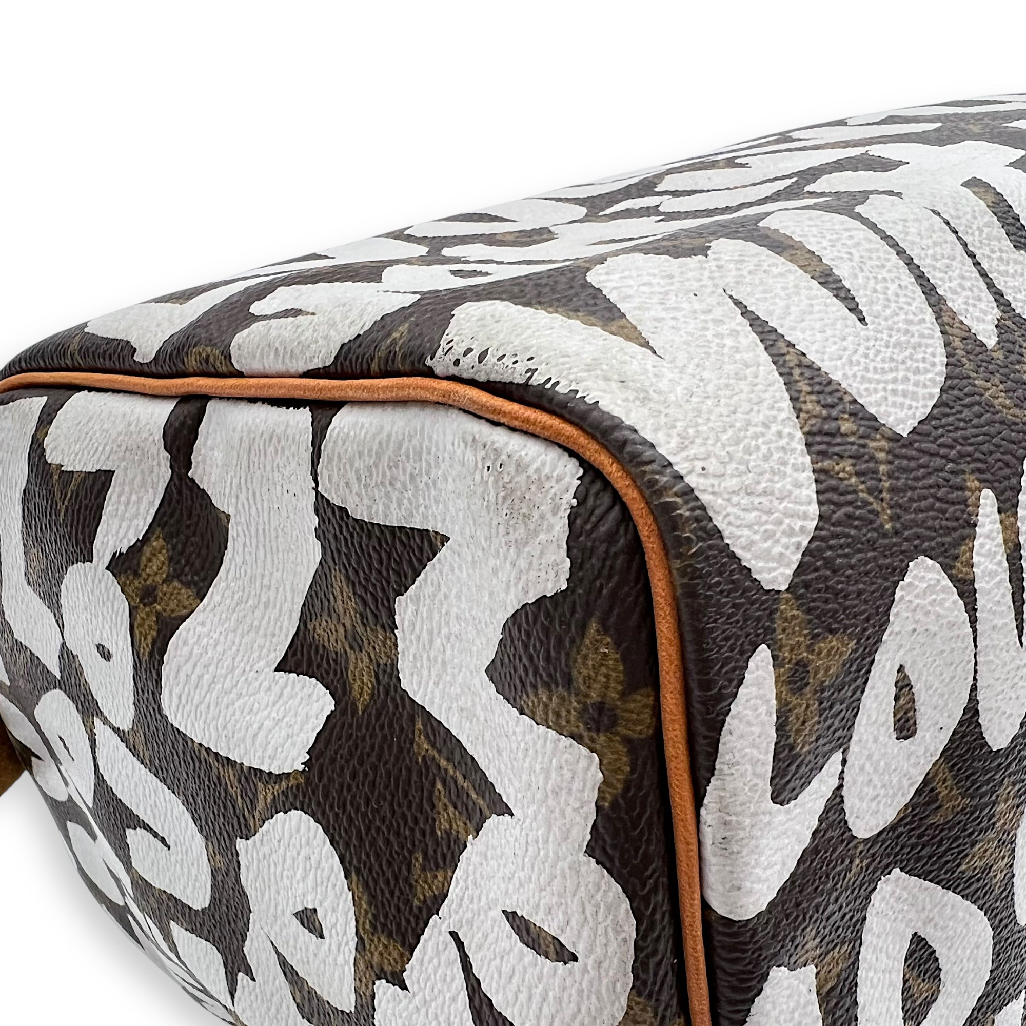 Speedy Sprouse Top Handle Bag 30 Brown in Monogram Coated Canvas, Gold hardware - Image 8