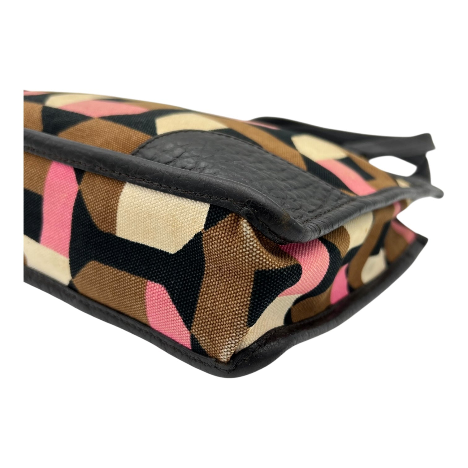 Logo Multi-colour Top Handle Bag in Canvas, Gold hardware - Image 11