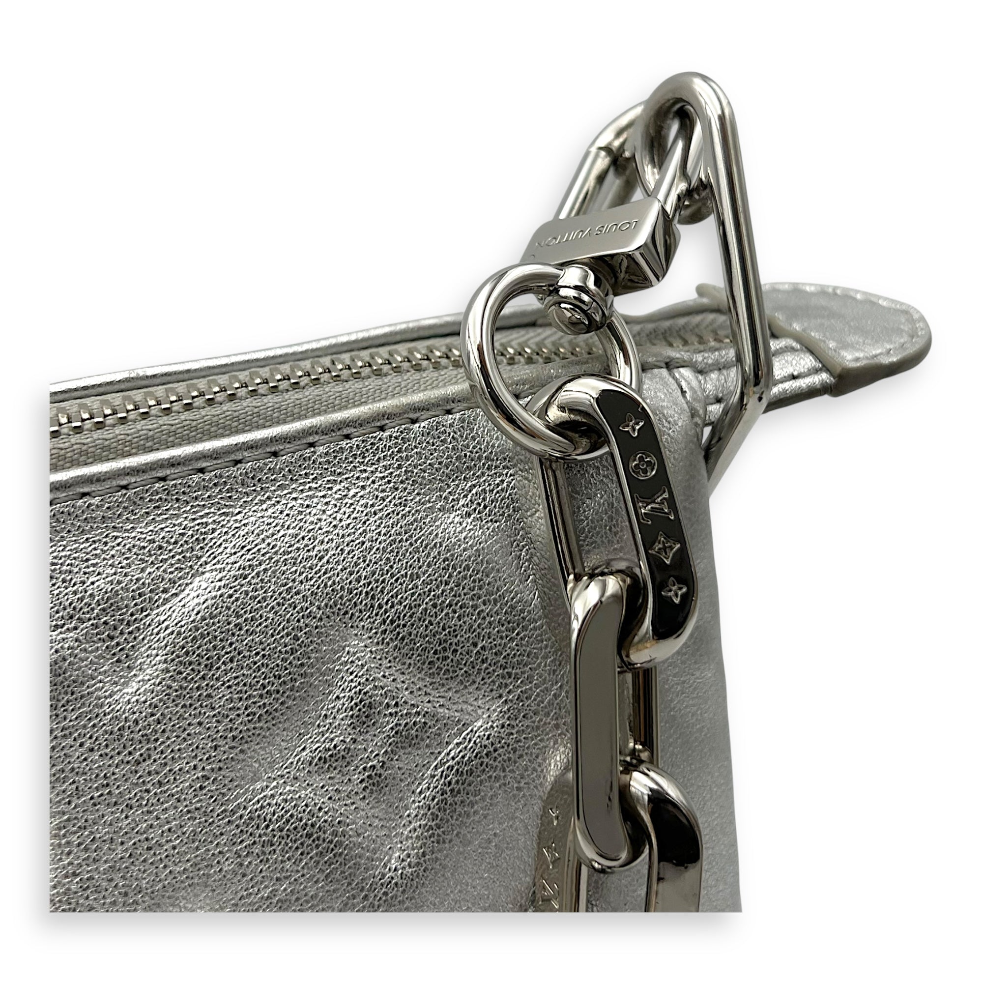 Coussin PM Silver Shoulder Bag in Lambskin, Silver hardware - Image 8