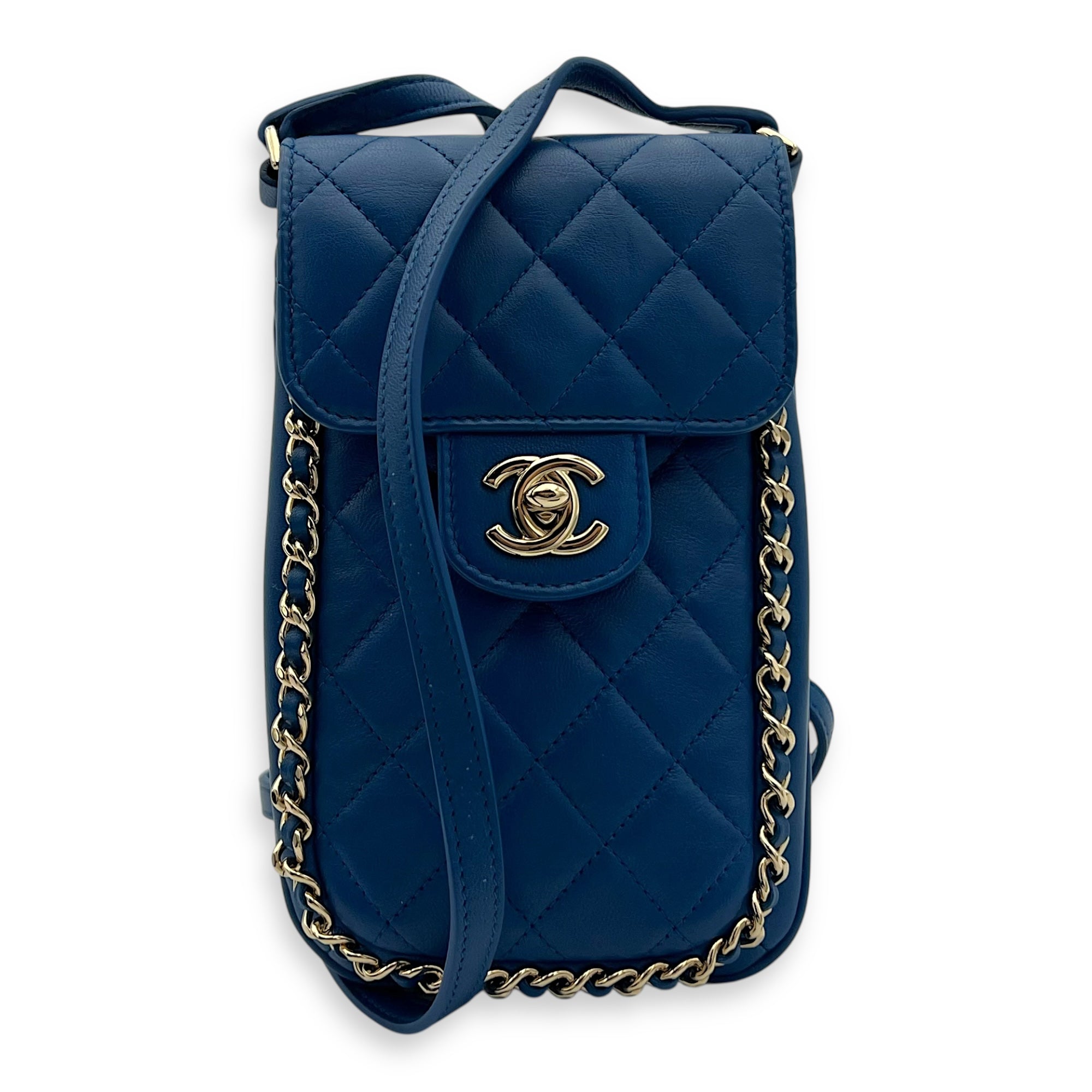 CC Pouch Blue in Lambskin, Gold hardware - Image 9