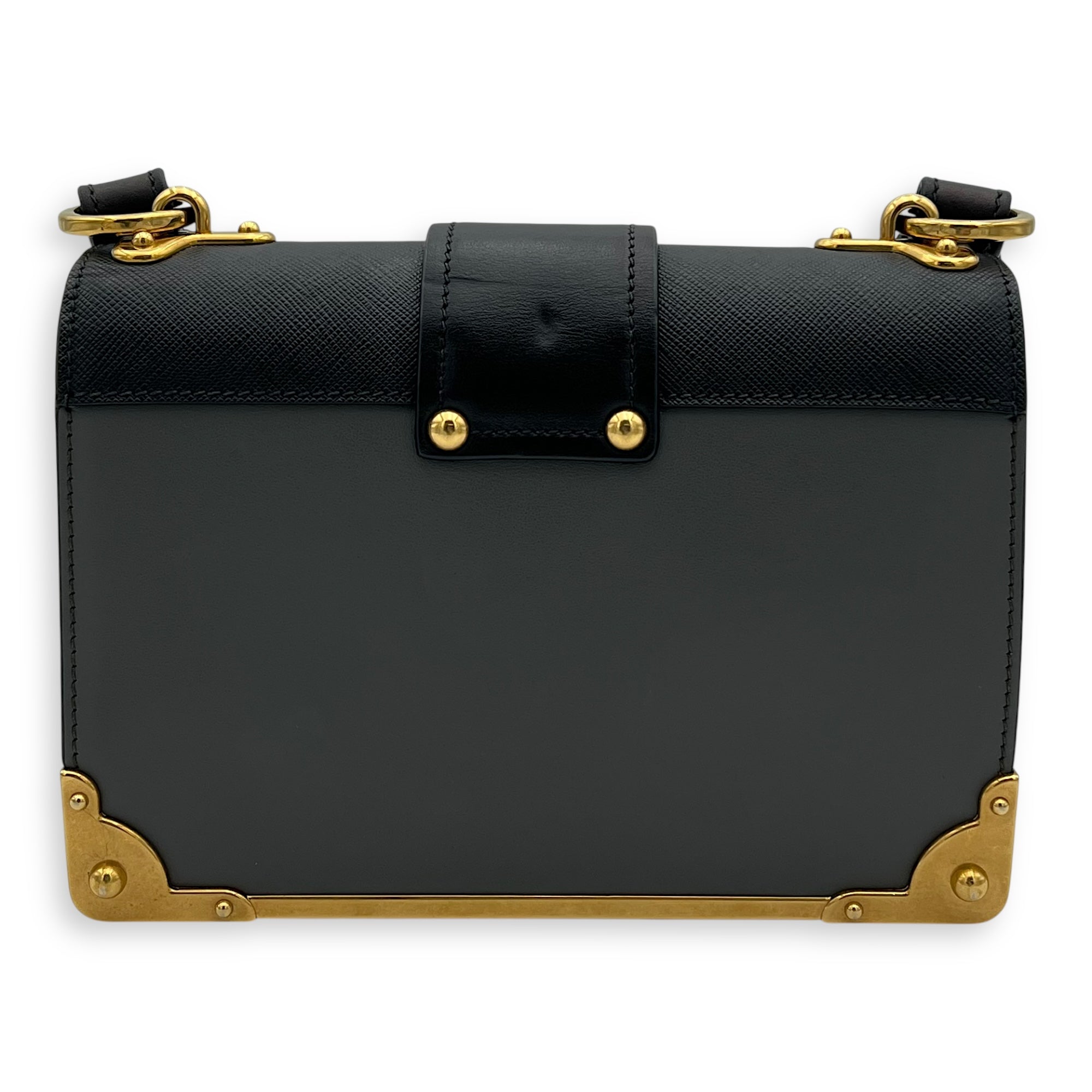 Cahier Crossbody Bag Grey in Calfskin, Gold hardware - Image 3