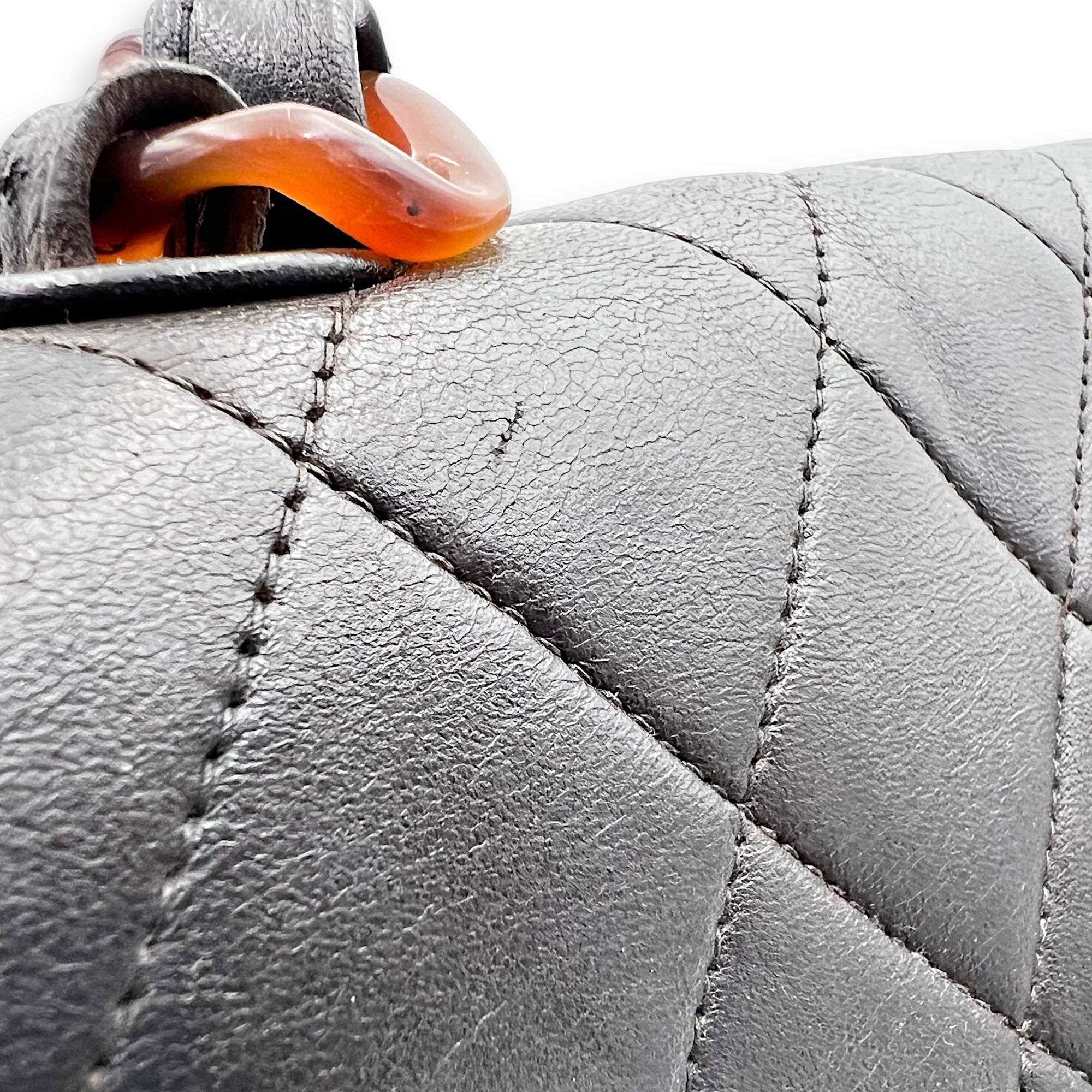 CC Quilted Tortoise Shell Shoulder Bag Black in Lambskin, tortoise shell hardware - Image 9