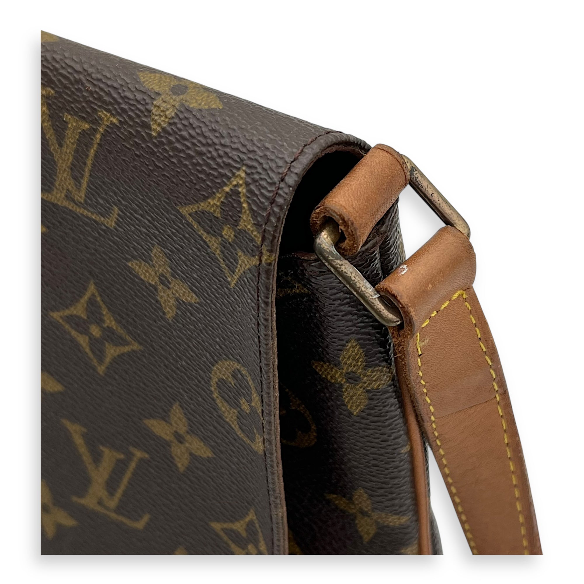 Musette Salsa Brown Crossbody Bag in Monogram Coated Canvas, Gold hardware - Image 12
