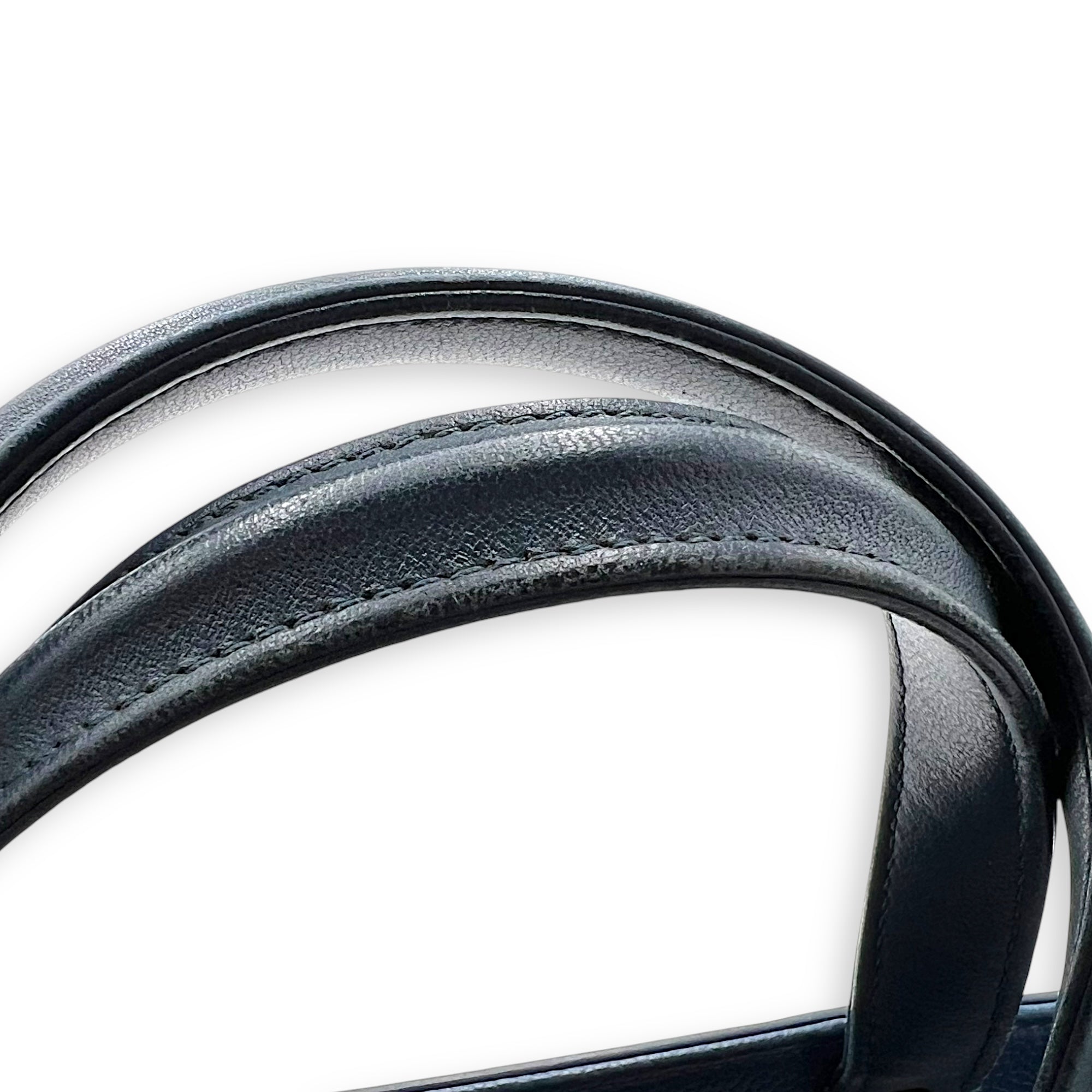 CC Lock Top Handle Bag Blue in Caviar Leather, Gold hardware - Image 11