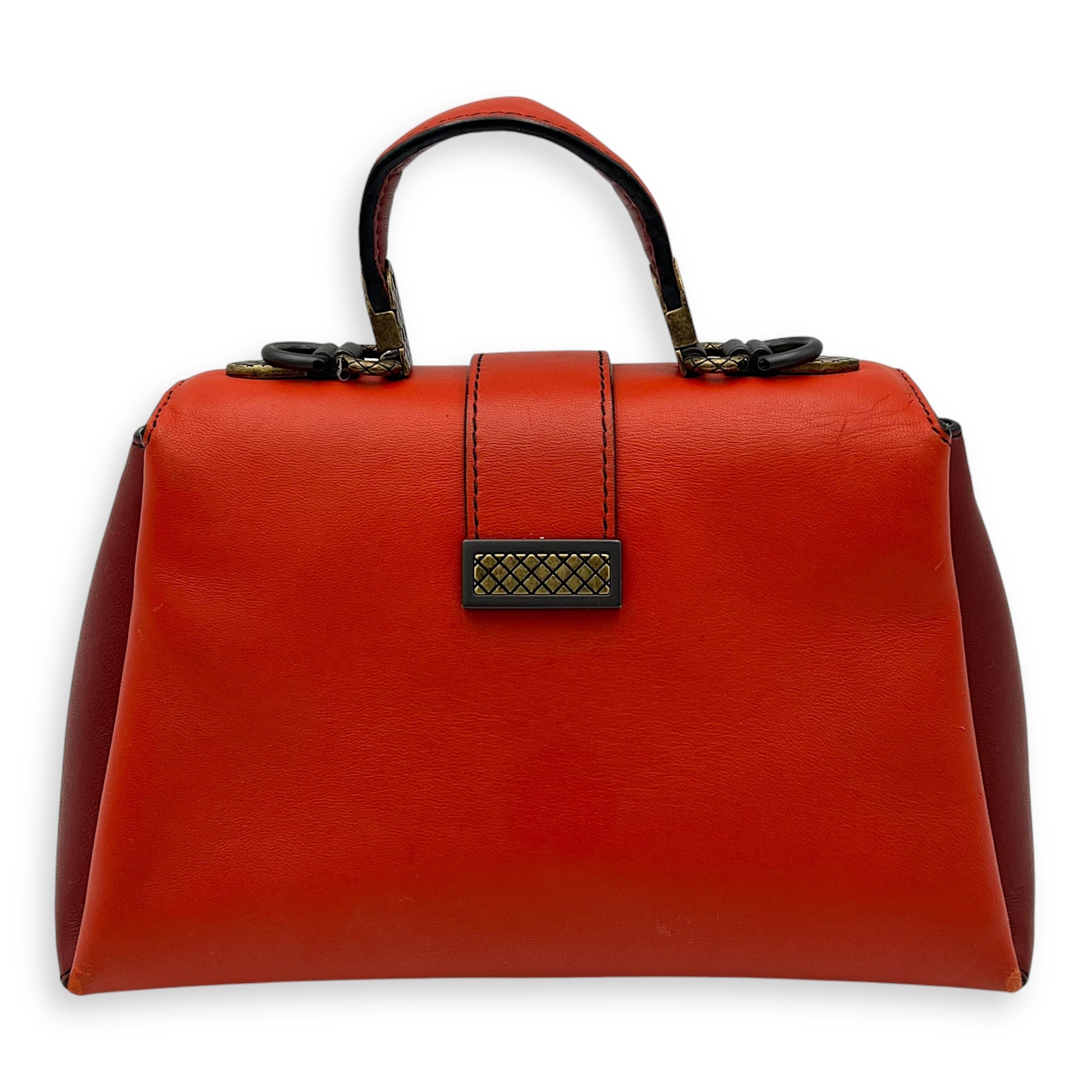 Piazza Top Handle Bag Red in Calfskin, Ruthenium hardware - Image 3