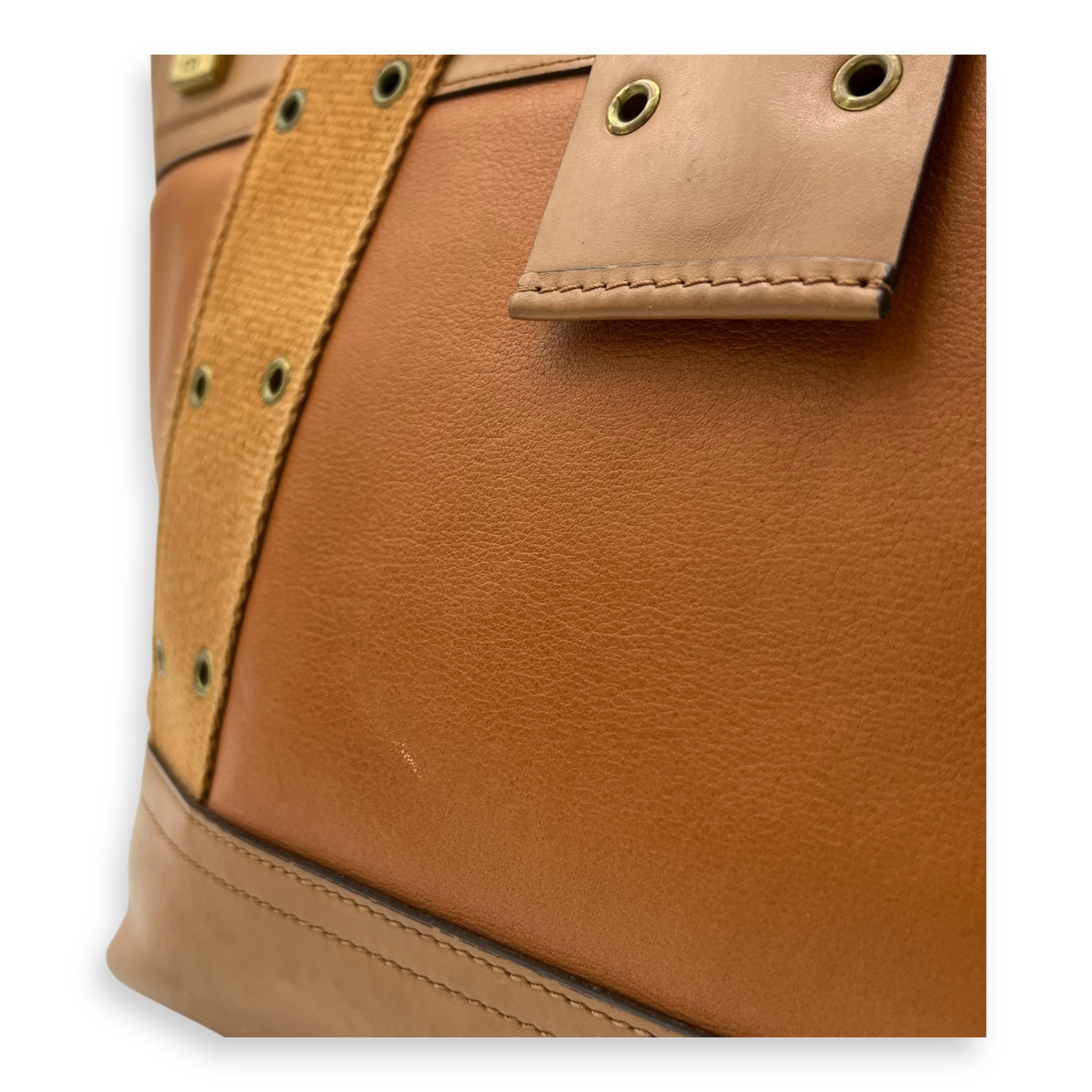 Street Chic Brown Shoulder Bag in Calfskin, Gold hardware - Image 10