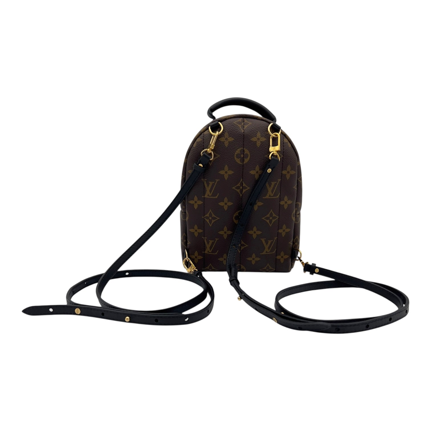Palm Springs Mini Brown Backpack in Monogram Coated Canvas, Gold hardware - Image 8