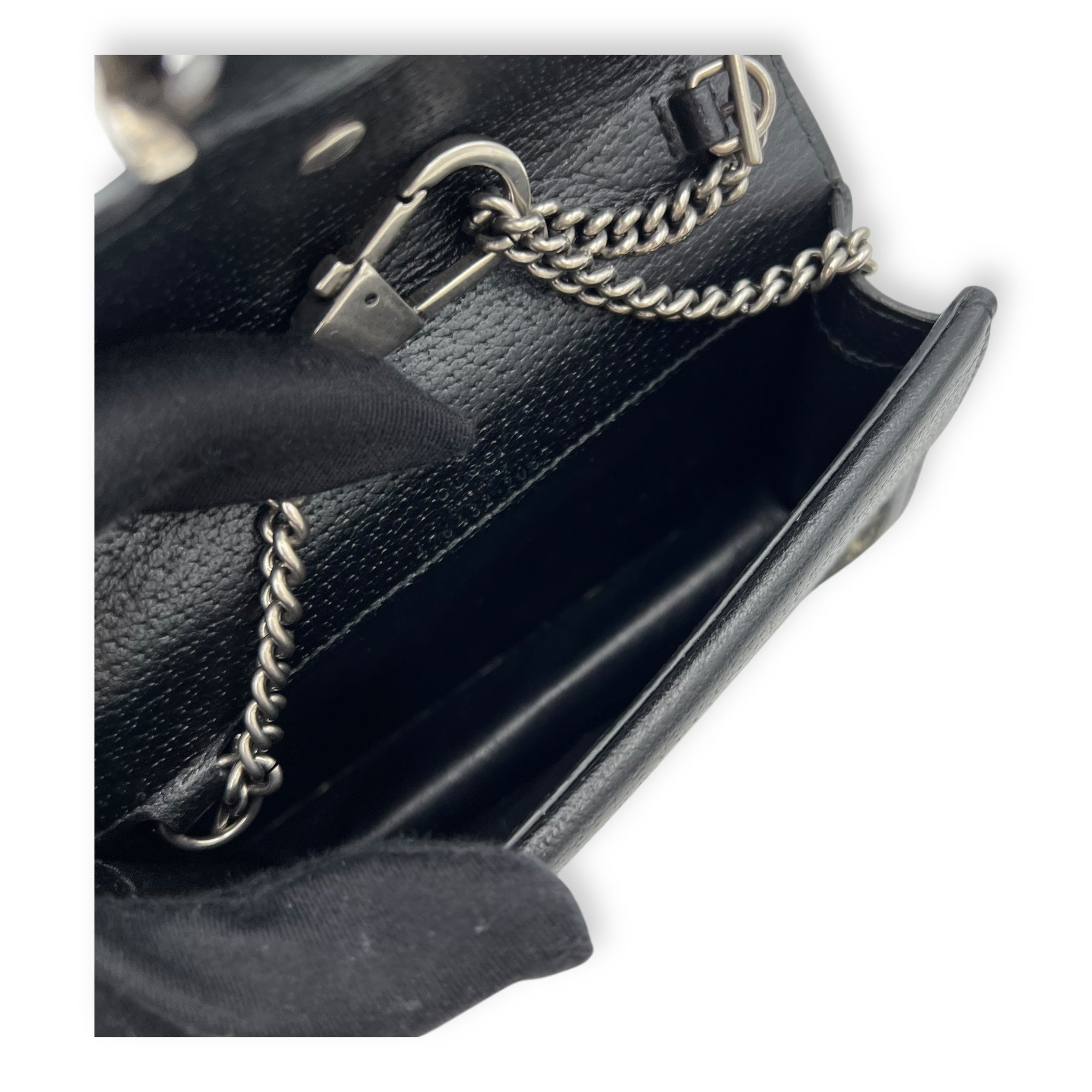 Dionysus Super Mini Black Crossbody Bag in Canvas, Silver hardware - Image 10