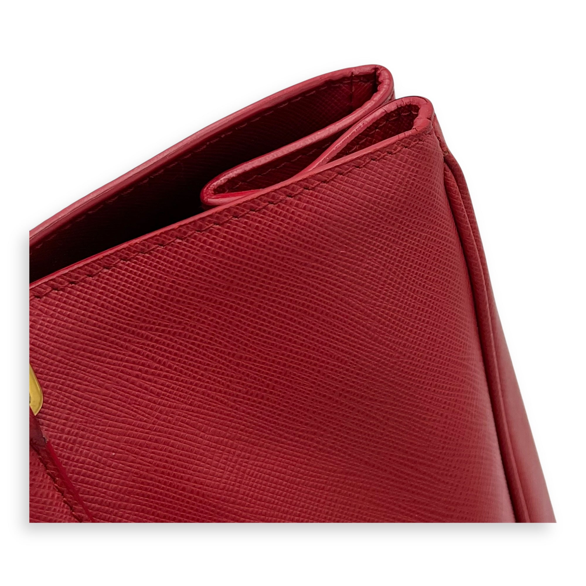 Galleria Top Handle Bag Red in Saffiano Leather, Gold hardware - Image 10