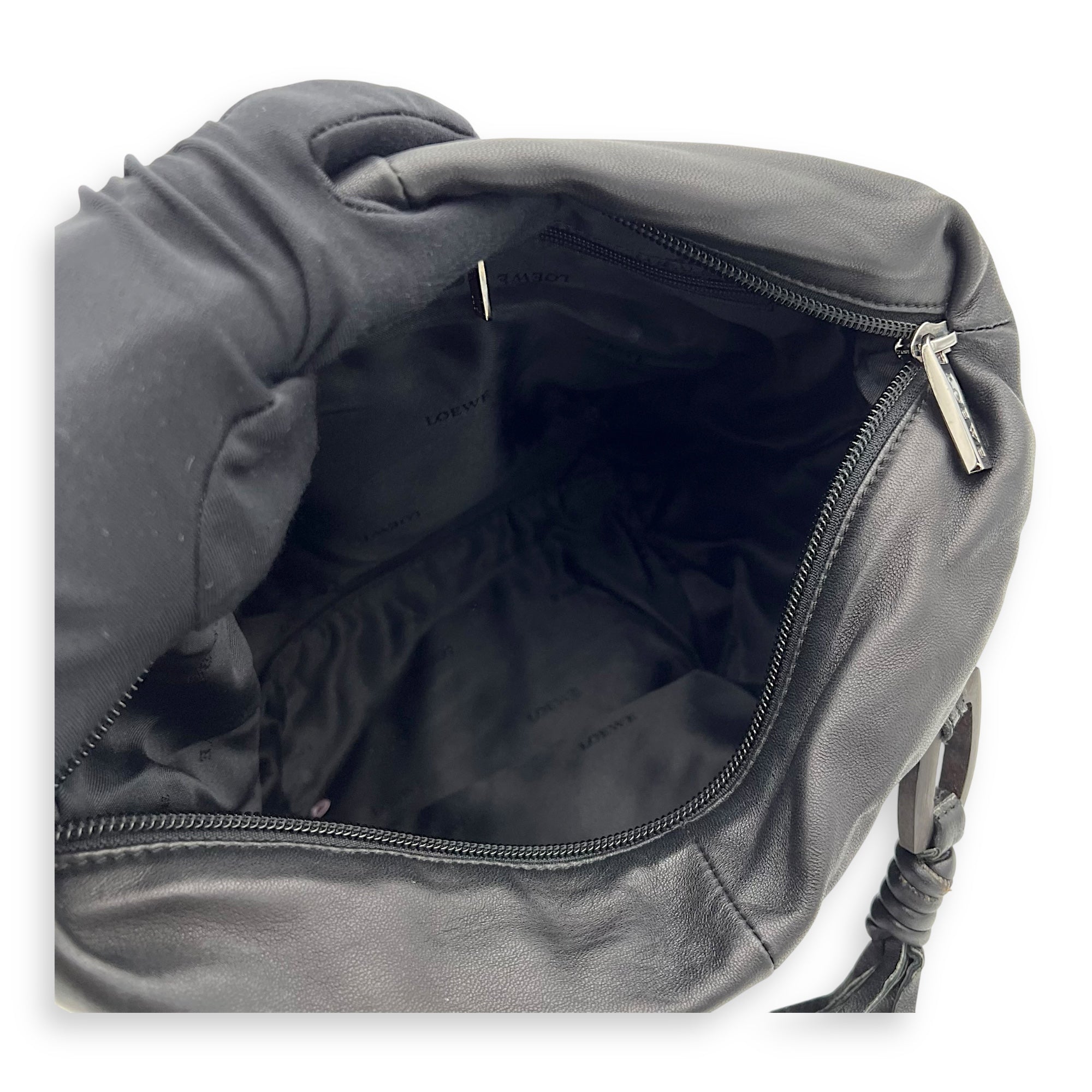 Vintage Top Handle Bag Black in Lambskin, Silver hardware - Image 10