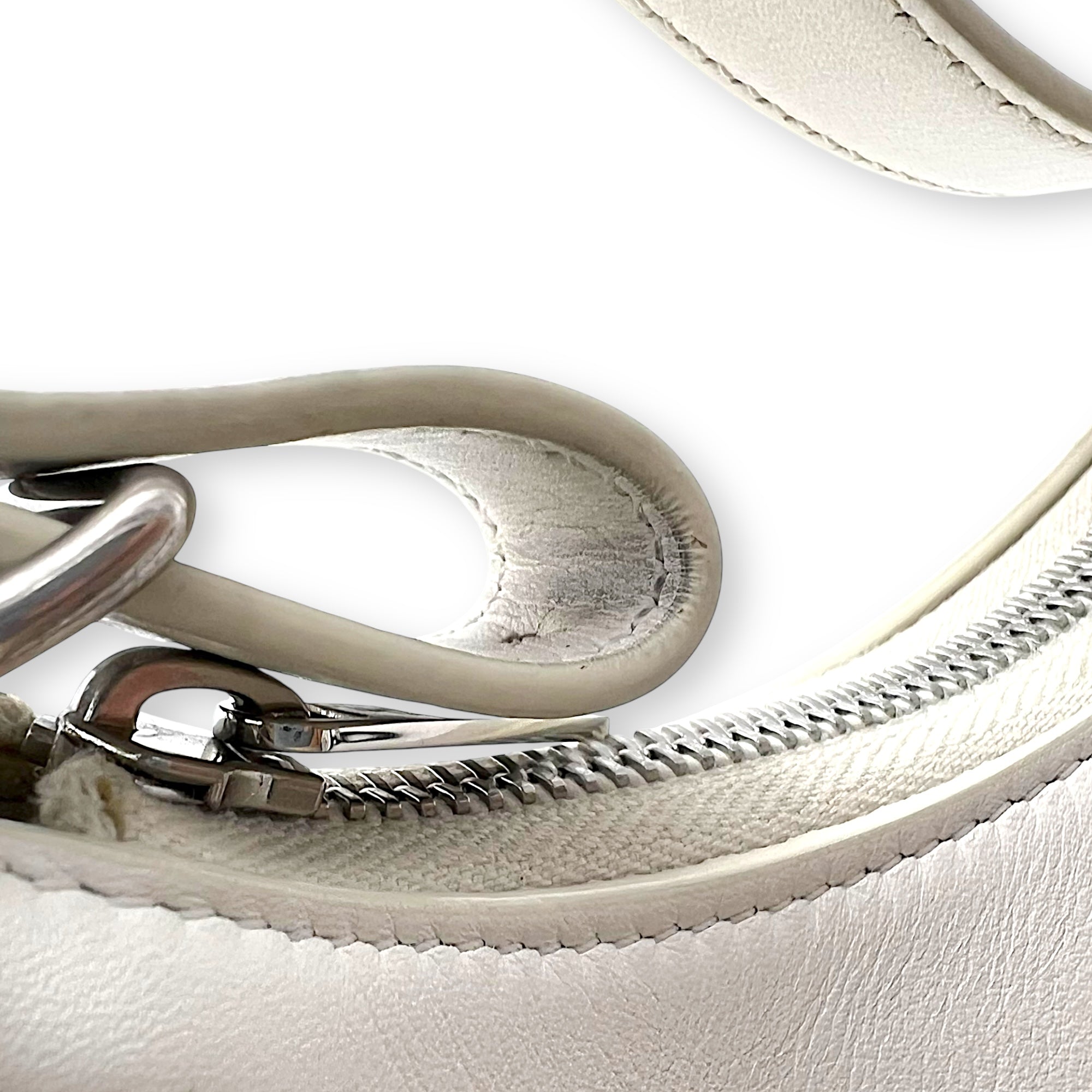 Ava Shoulder Bag White in Calfskin, Silver hardware - Image 10