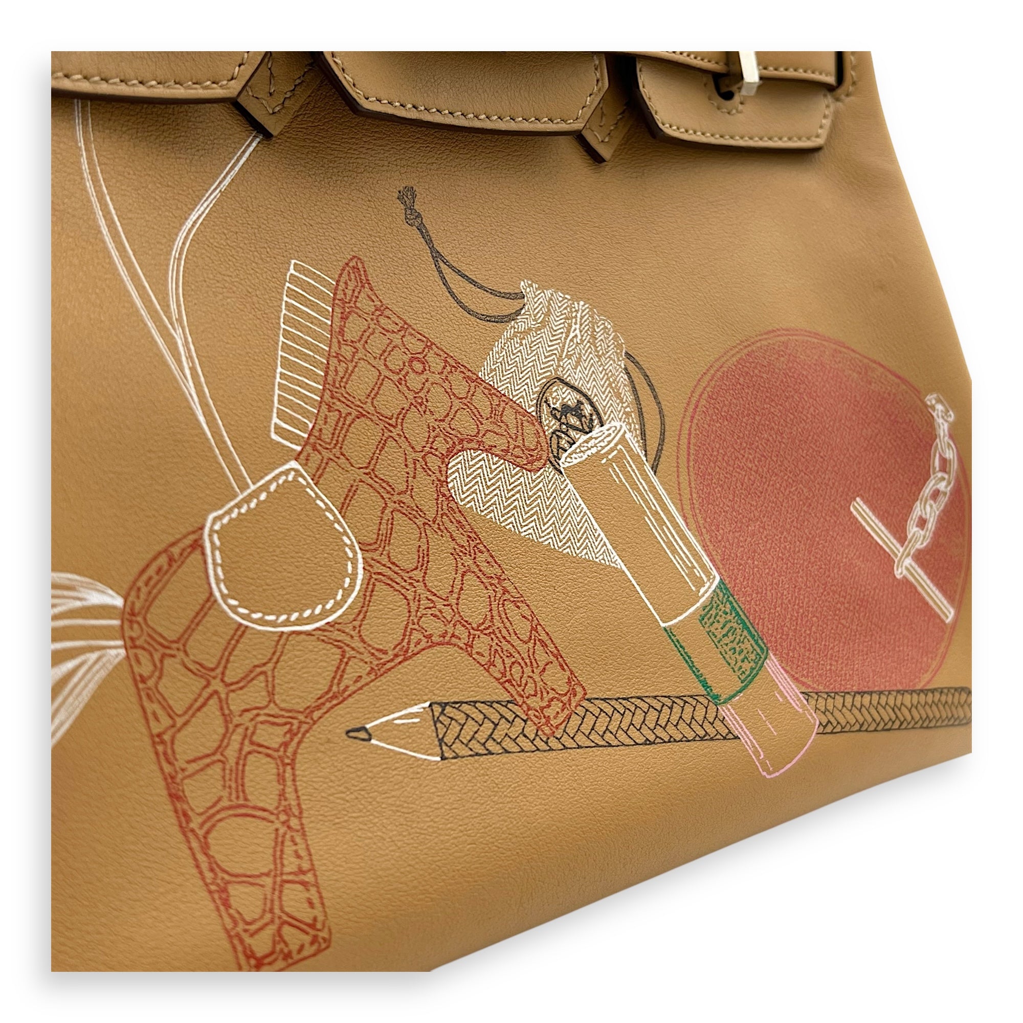 Birkin In 'N Out 25 Biscuit Top Handle Bag in Swift, Gold hardware - Image 10