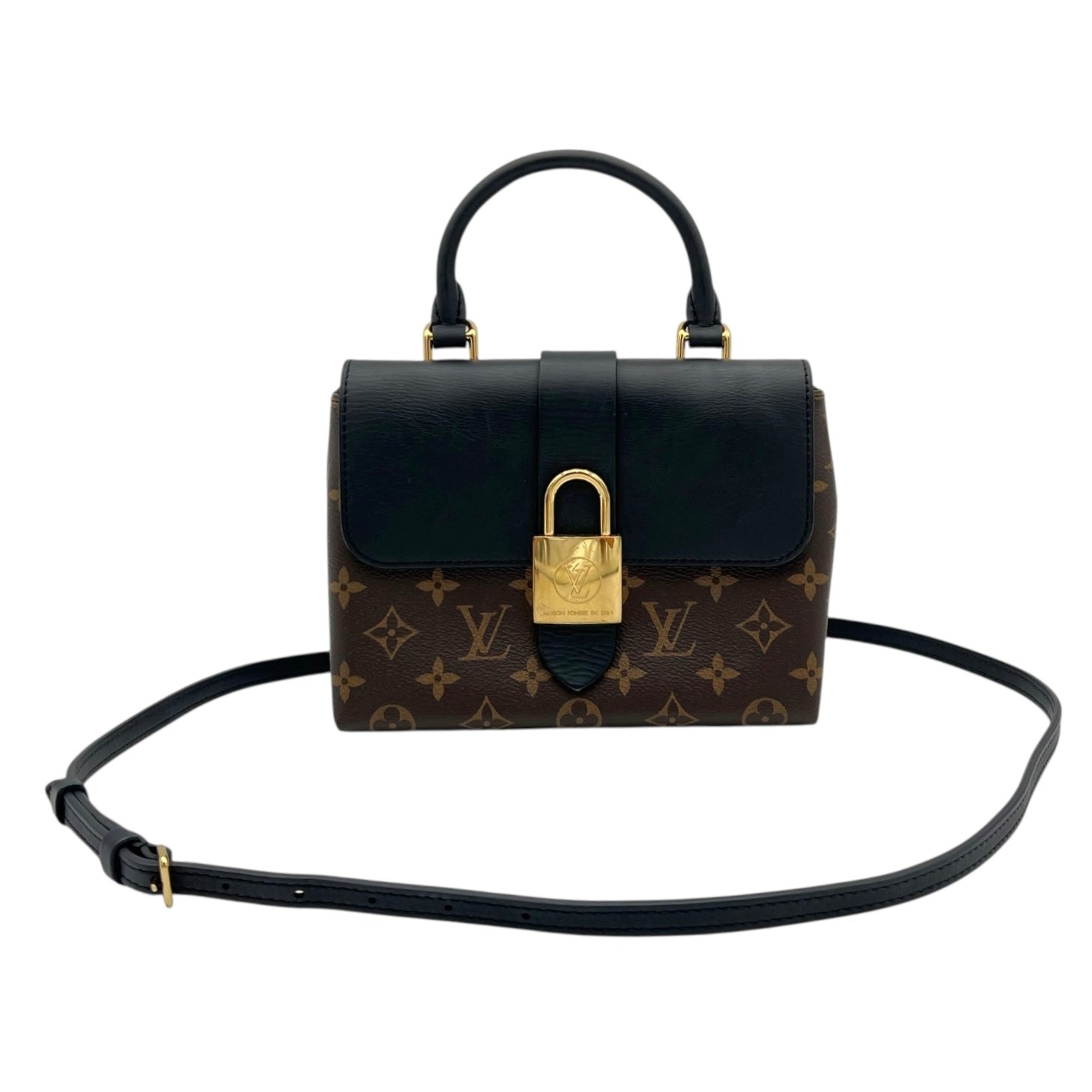 Locky BB Black Top Handle Bag in Monogram Coated Canvas, Gold hardware - Image 10