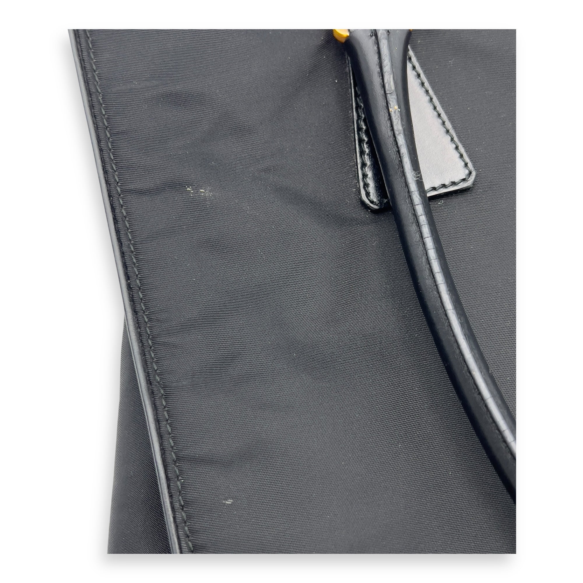 Logo Tote Bag Black in Nylon, Gold hardware - Image 11