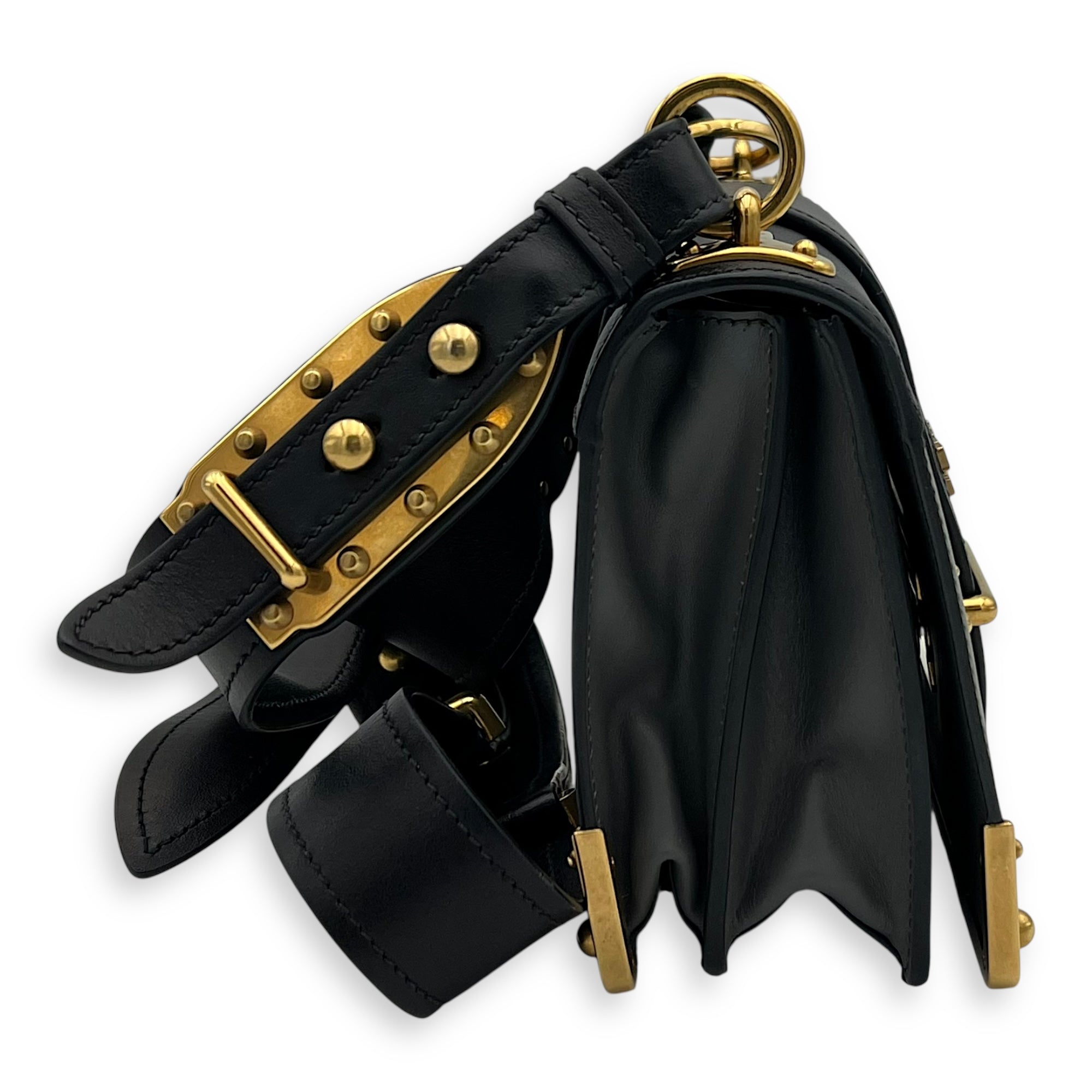 Cahier Crossbody Bag Grey in Calfskin, Gold hardware - Image 4