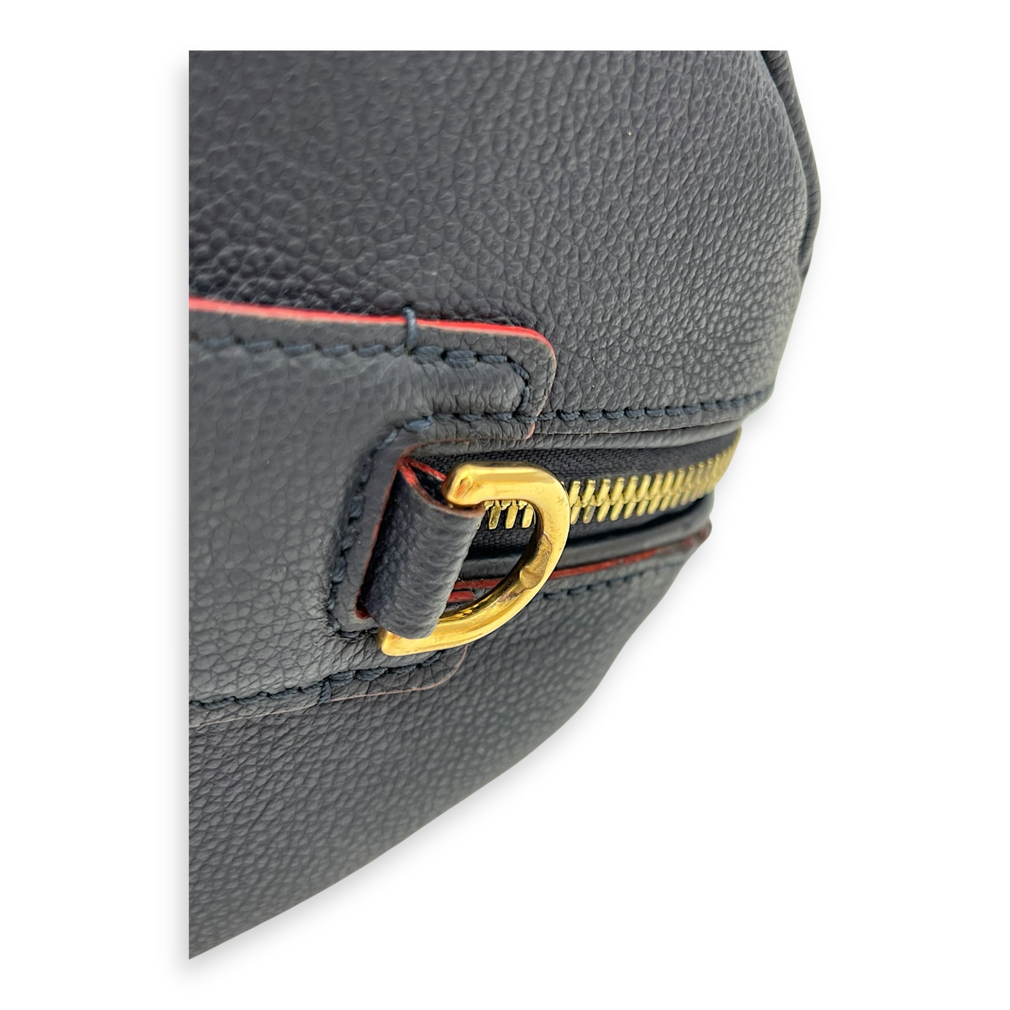 Speedy Bandouliere Top Handle Bag 25 Blue in Empreinte Leather, Gold hardware - Image 8