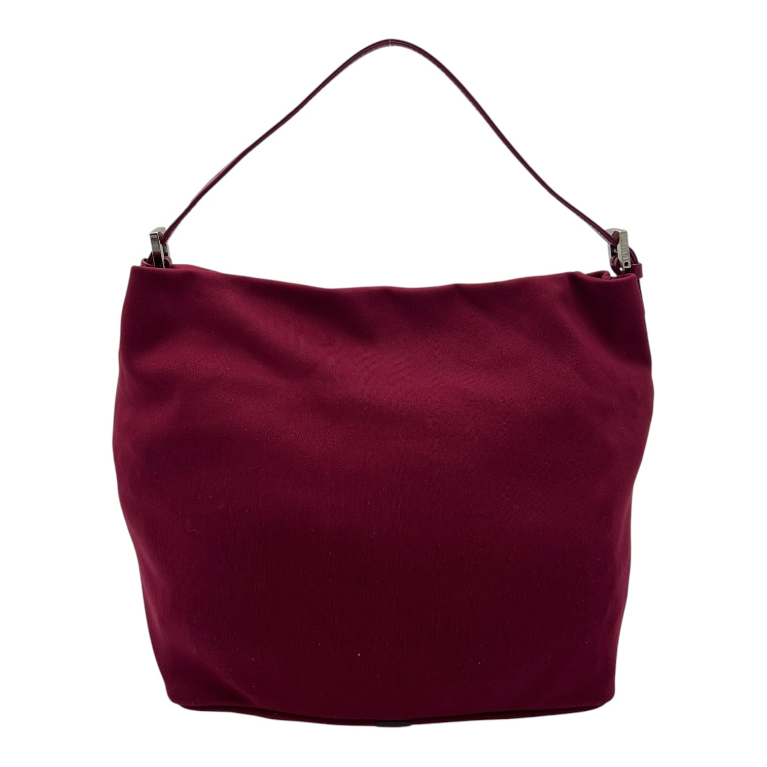 Baguette Shoulder Bag Red in Canvas, Silver hardware - Image 3