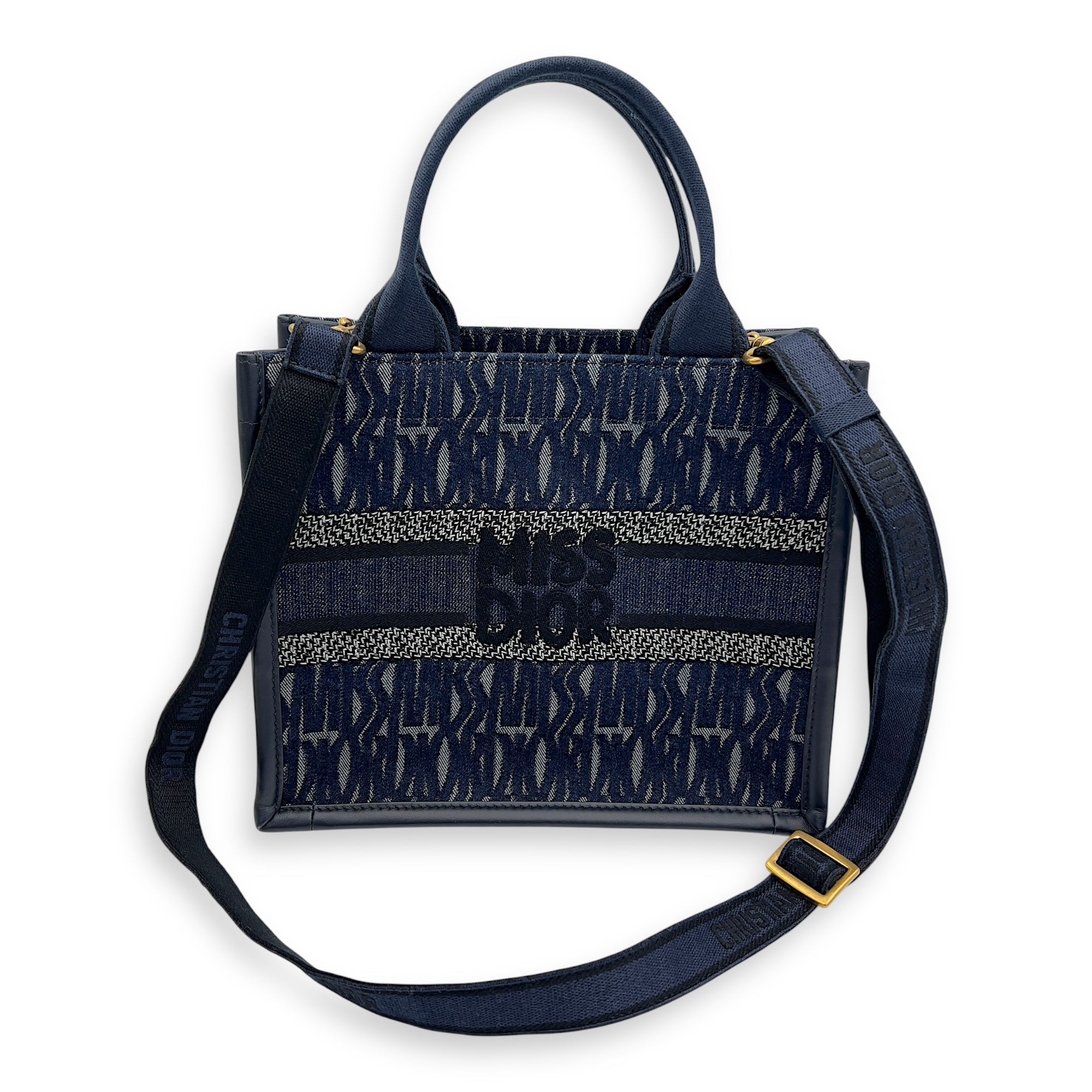 Book Tote Small Blue Top Handle Bag in Denim - Image 10