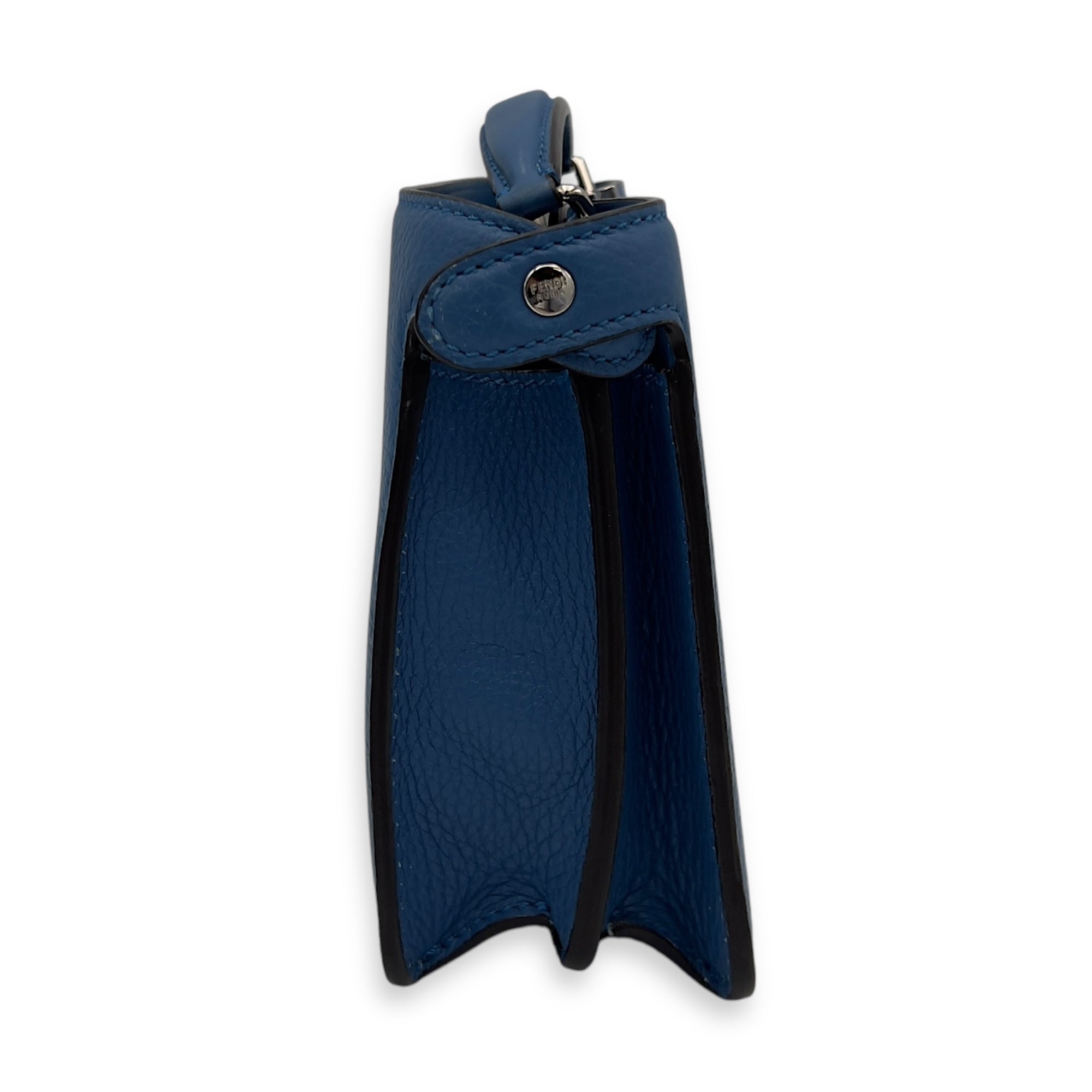 ISeeU Petite Blue Top Handle Bag in Calfskin, Silver hardware - Image 15