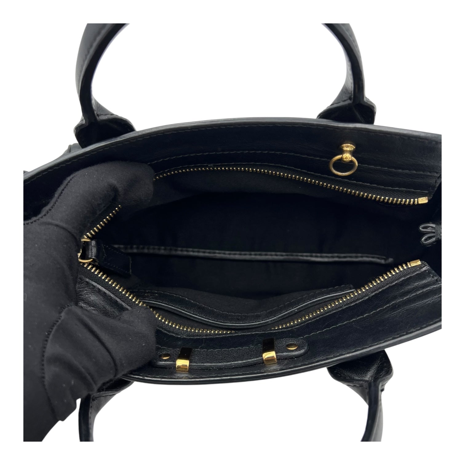 Others Top Handle Bag Black in Calfskin, Gold hardware - Image 7