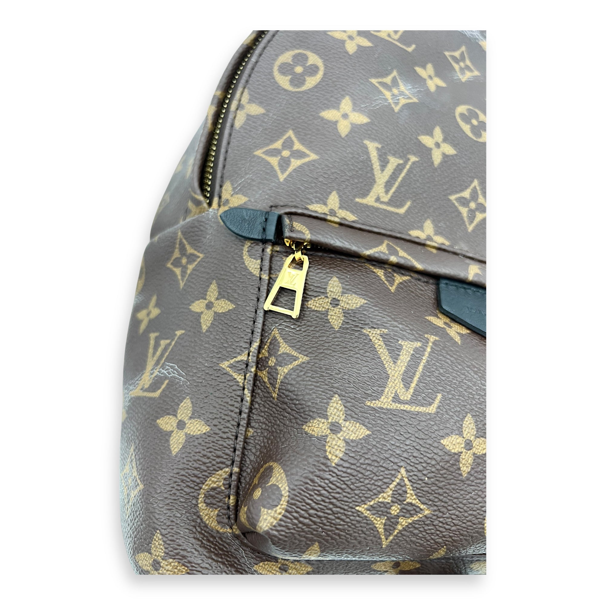 Palm Springs PM Brown Backpack in Monogram Coated Canvas, Gold hardware - Image 12