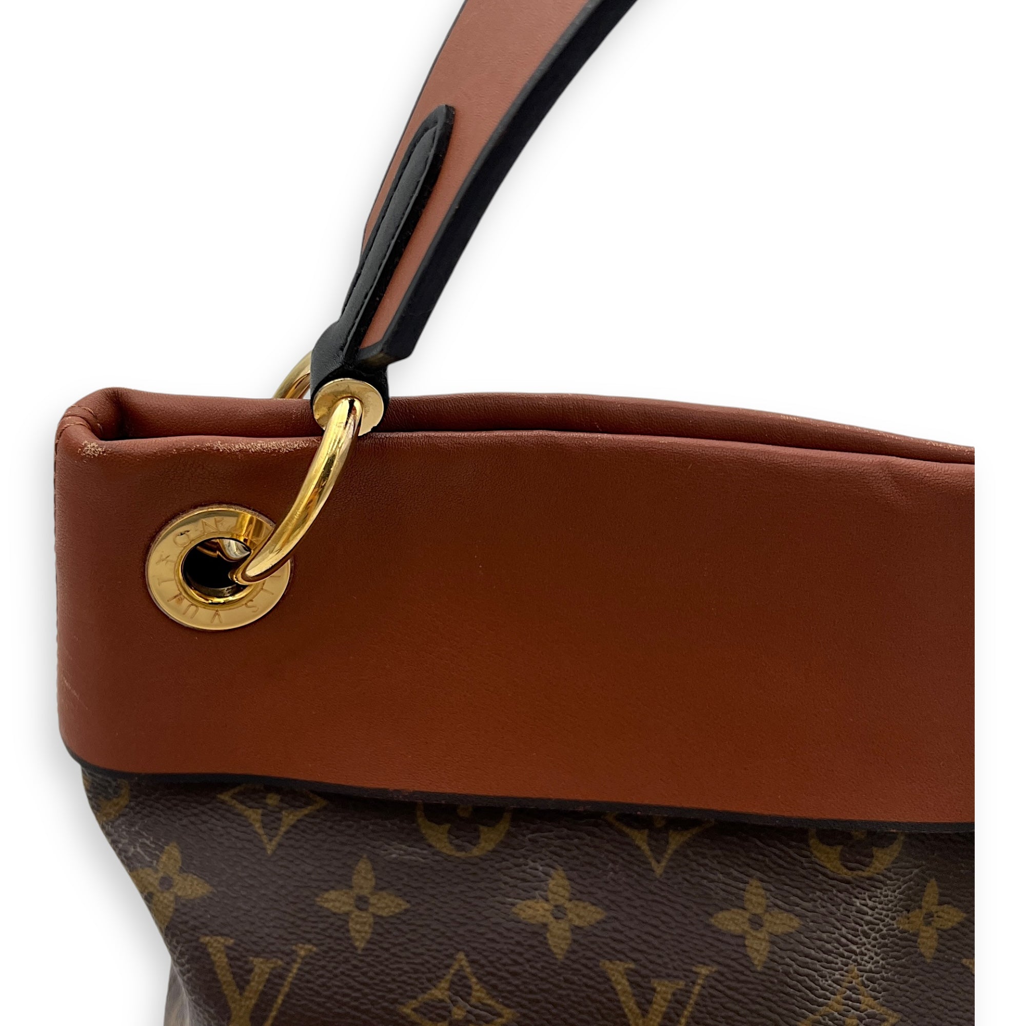 Tuileries Besace Brown Top Handle Bag in Monogram Coated Canvas, Gold hardware - Image 14