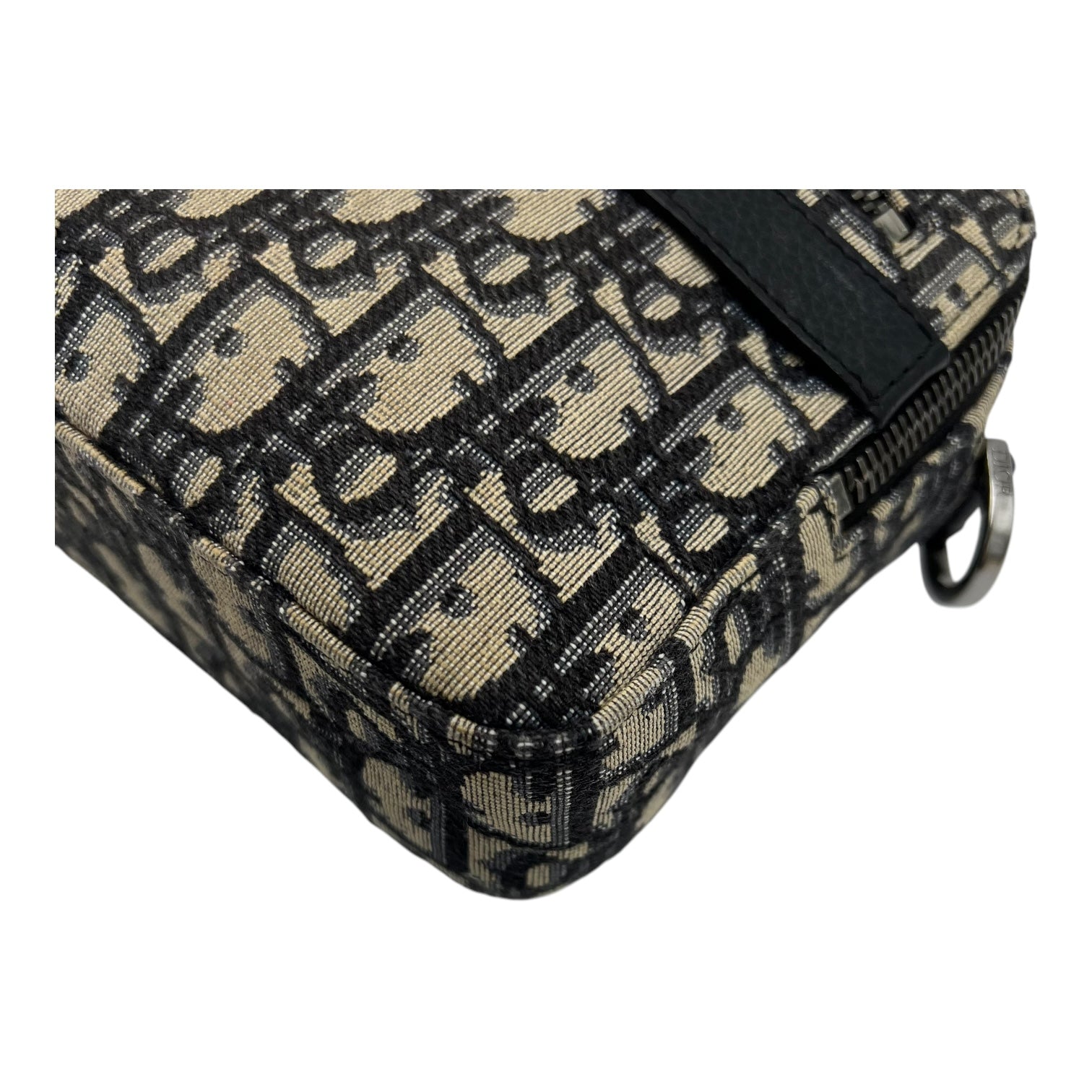 Safari Crossbody Bag Blue in Jacquard, Silver hardware - Image 11