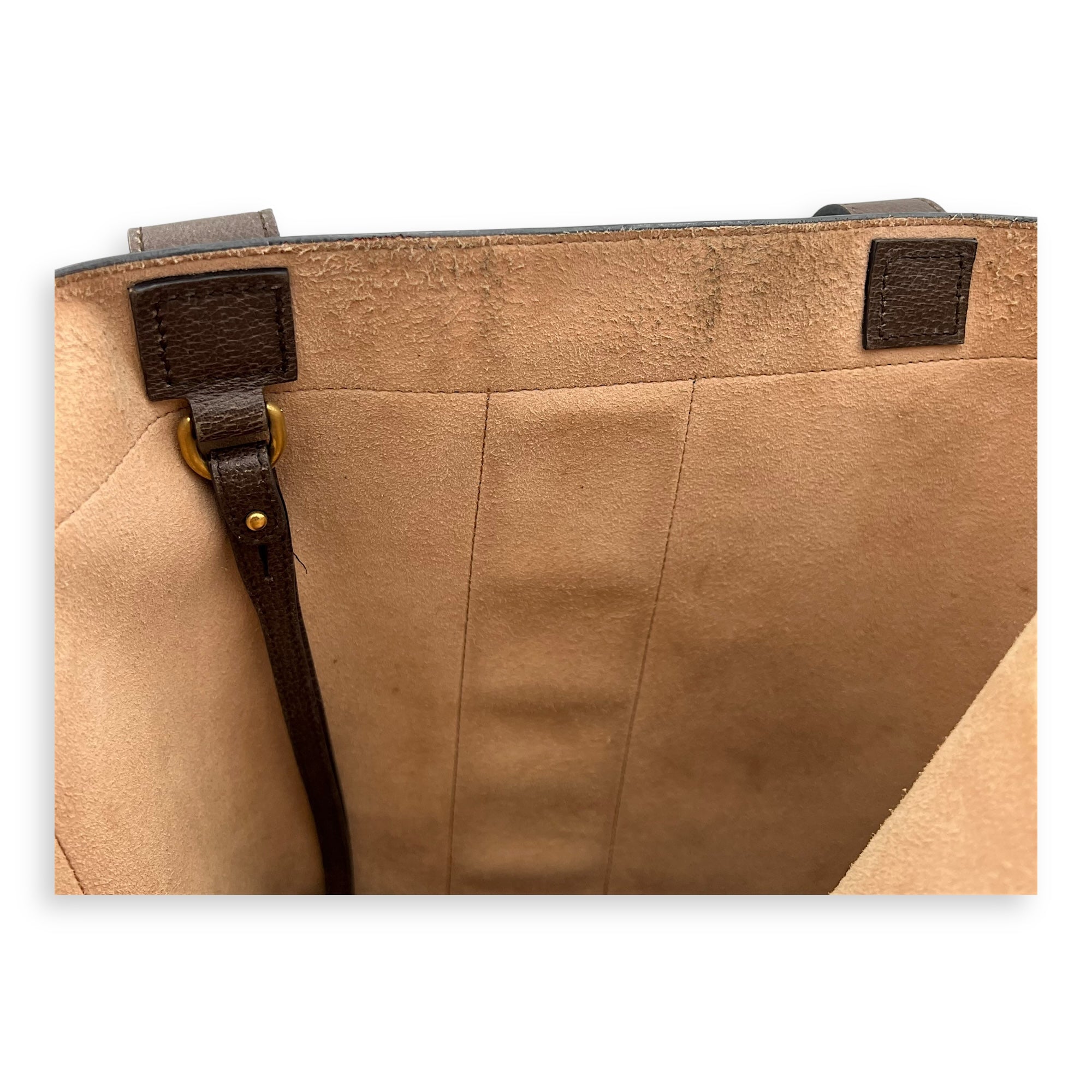 Ophidia Tote Bag Brown in Coated Canvas, Gold hardware - Image 9