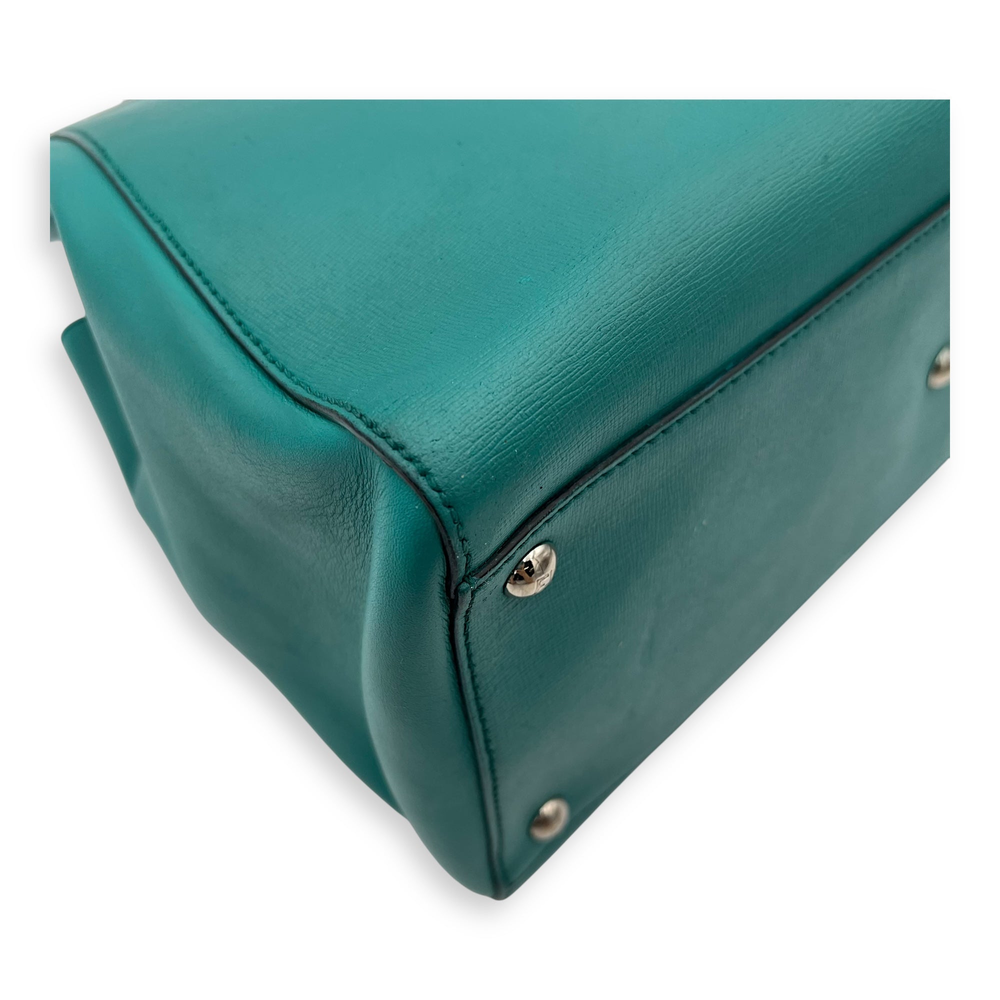 2 jours Top Handle Bag Medium Blue in Calfskin, Silver hardware - Image 16