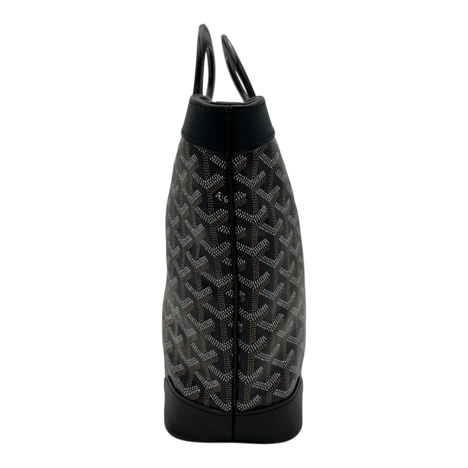 Beluga PM Black Top Handle Bag in Coated Canvas, Silver hardware - Image 5