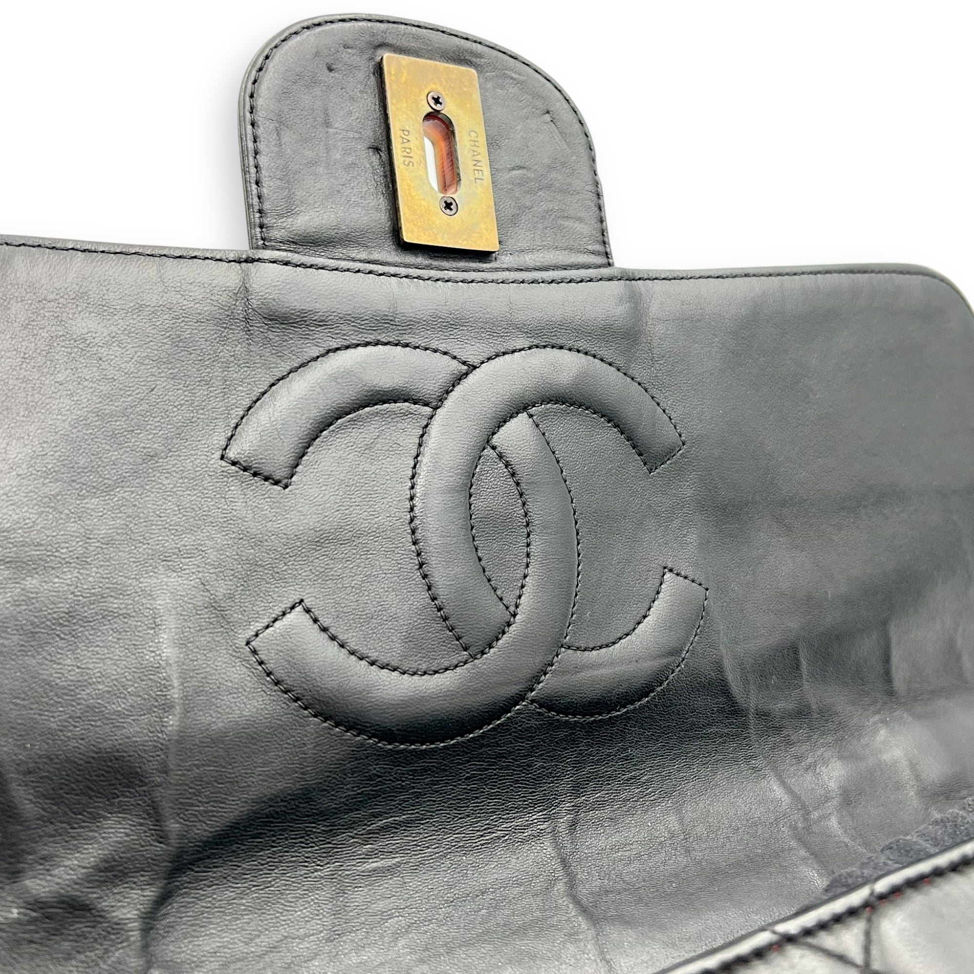 CC Quilted Tortoise Shell Shoulder Bag Black in Lambskin, tortoise shell hardware - Image 17