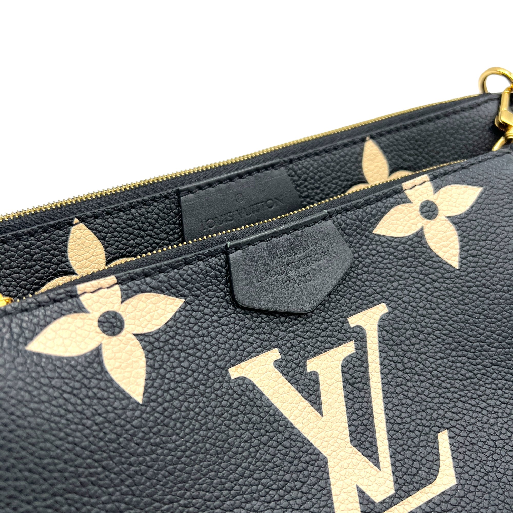 Multi-Pochette Accessoires Black Crossbody Bag in Empreinte Leather, Gold hardware - Image 7