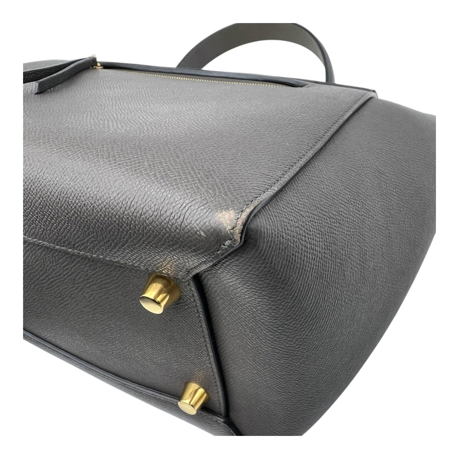 Belt Bag Mini Grey Top Handle Bag in Calfskin, Gold hardware - Image 11