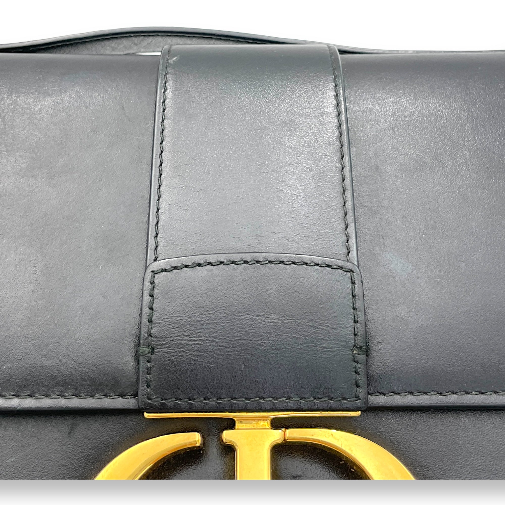 Montaigne Crossbody Bag Black in Calfskin, Gold hardware - Image 8