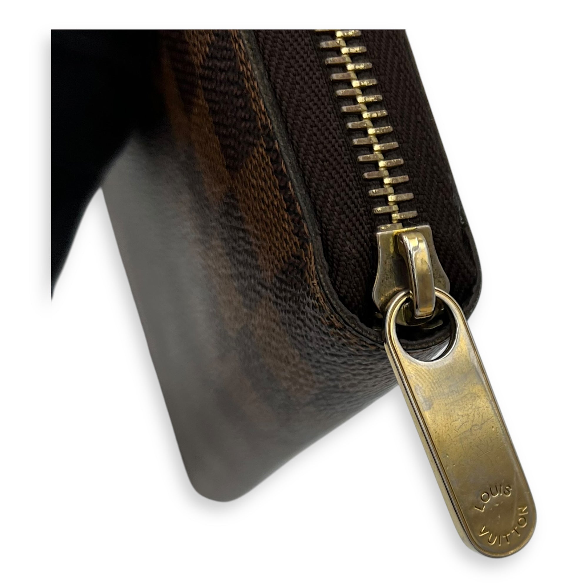 Zippy Wallet Brown in Coated Canvas, Gold hardware - Image 8