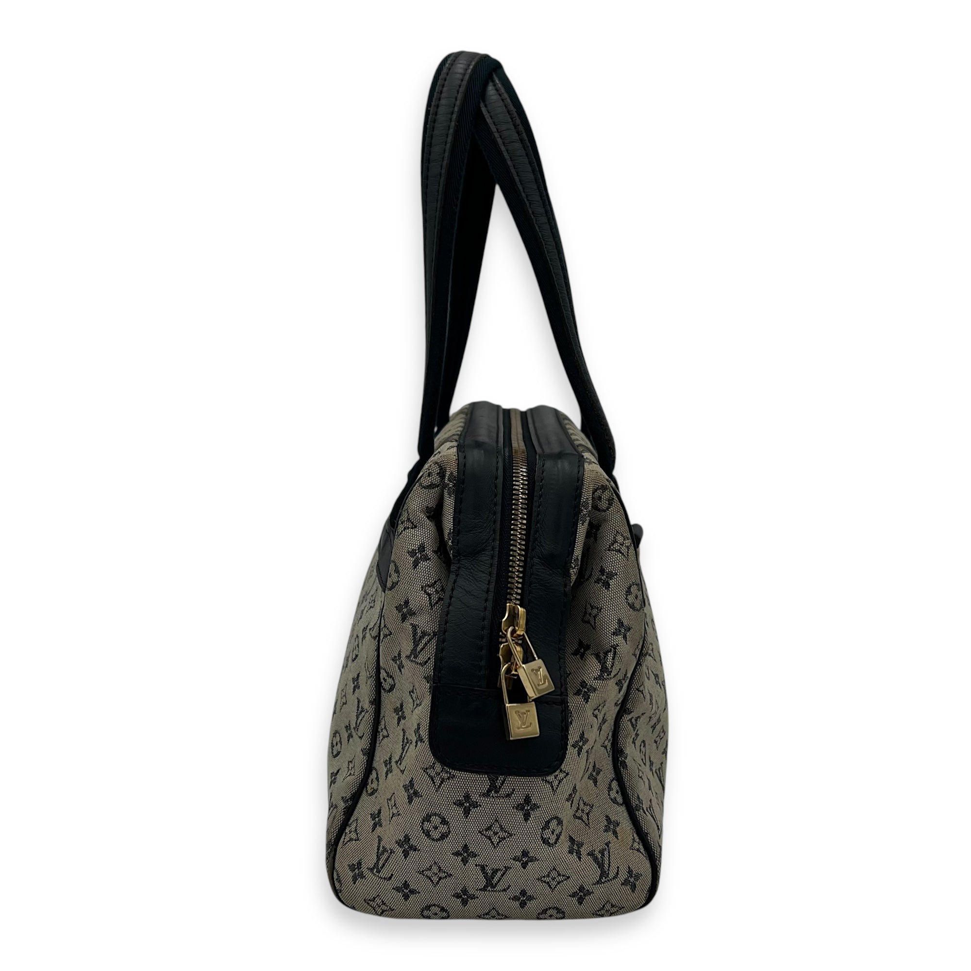 Josephine Shoulder Bag Grey in Jacquard, Gold hardware - Image 4