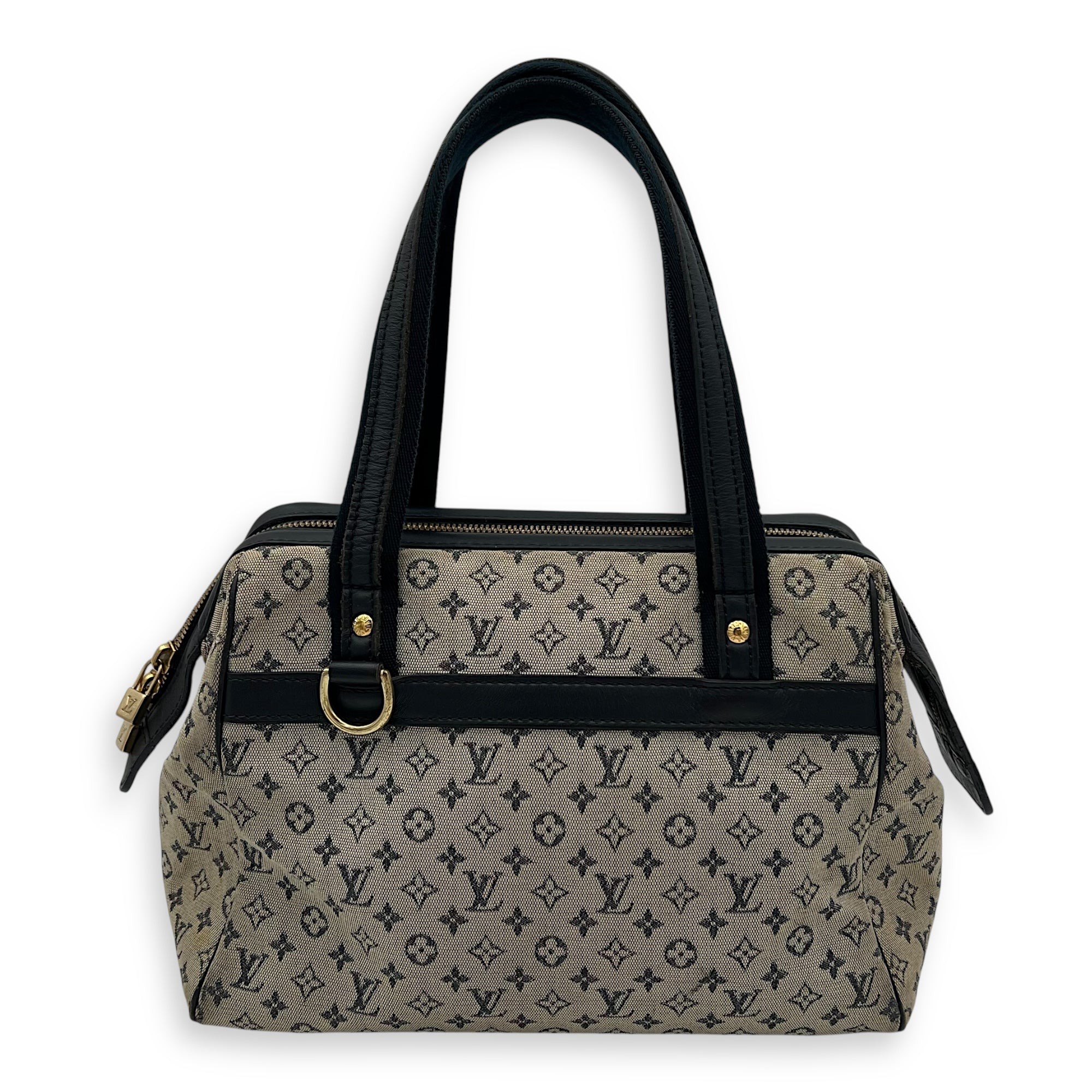 Josephine Shoulder Bag Grey in Jacquard, Gold hardware - Image 3