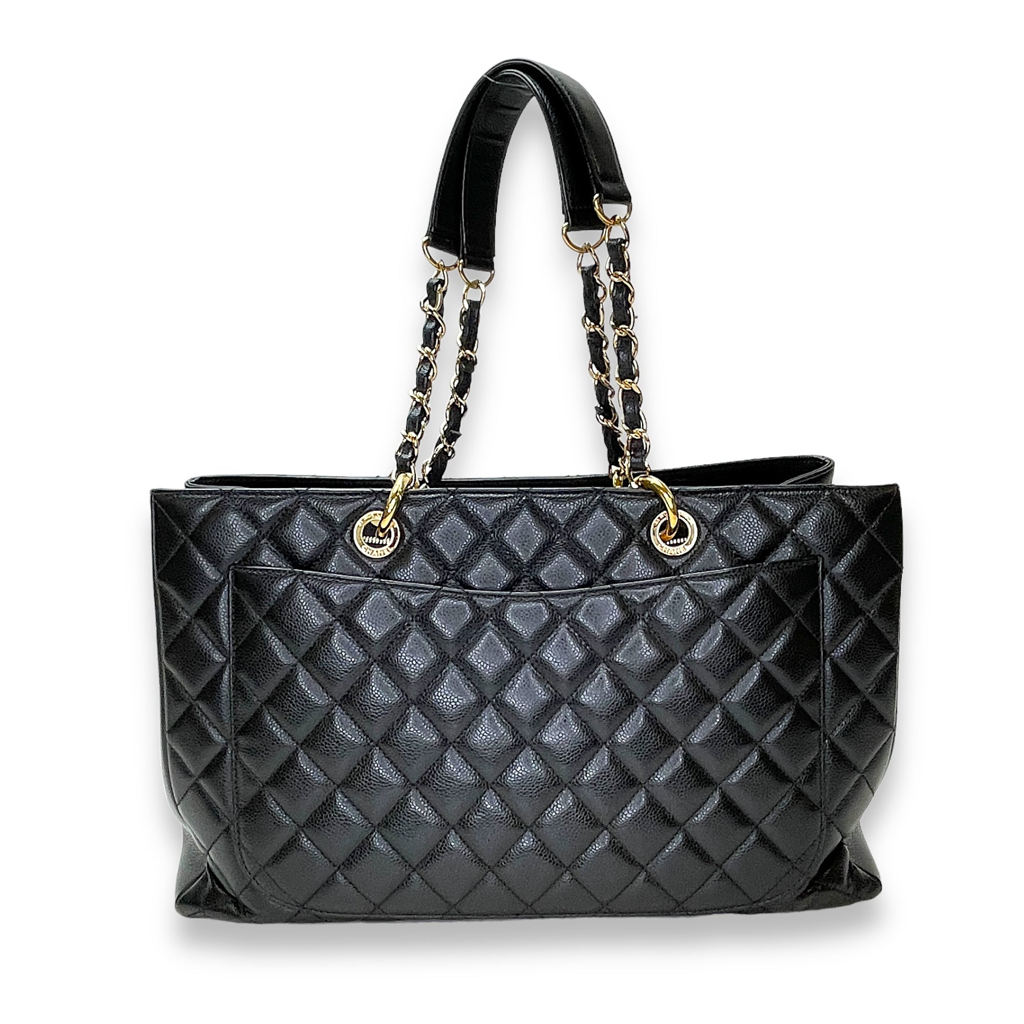 GST XL Black Shoulder Bag in Caviar Leather, Gold hardware - Image 3