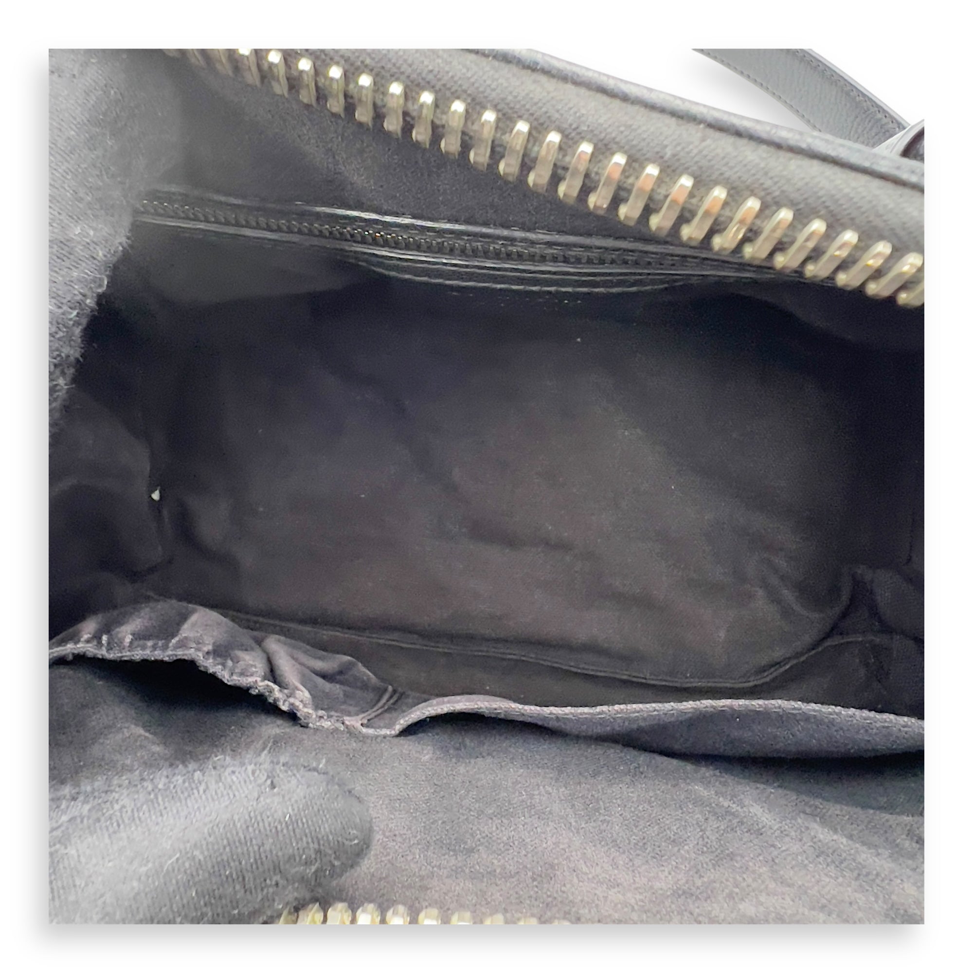 Antigona Black Top Handle Bag in Goat Leather, Silver hardware - Image 7