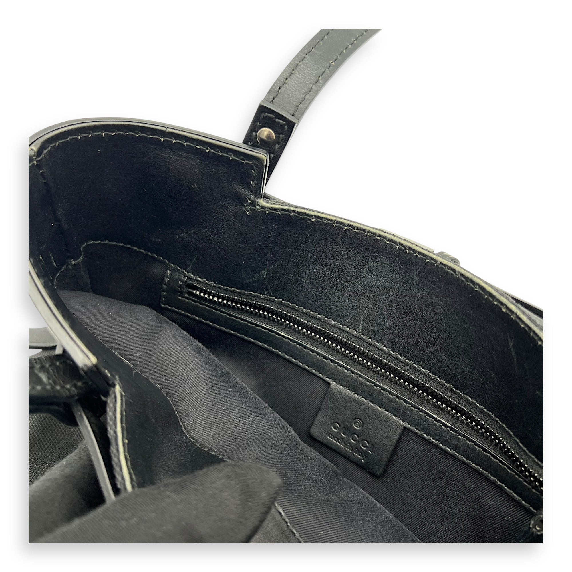 GG Top Handle Bag Black in Canvas, Silver hardware - Image 14