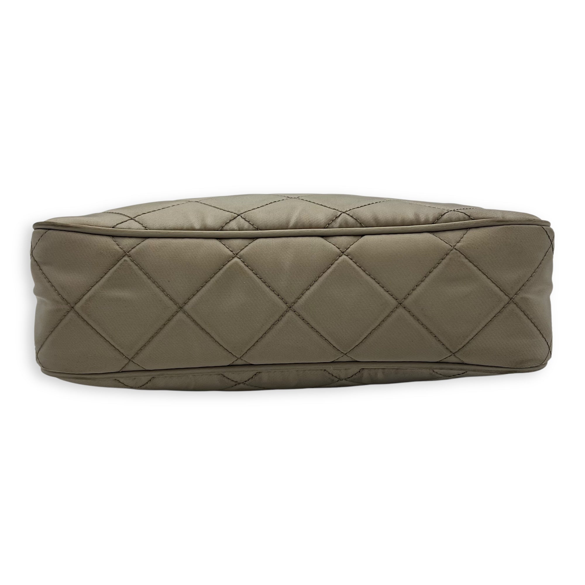 Re-Edition Shoulder Bag Beige in Re-Nylon, Gold hardware - Image 6