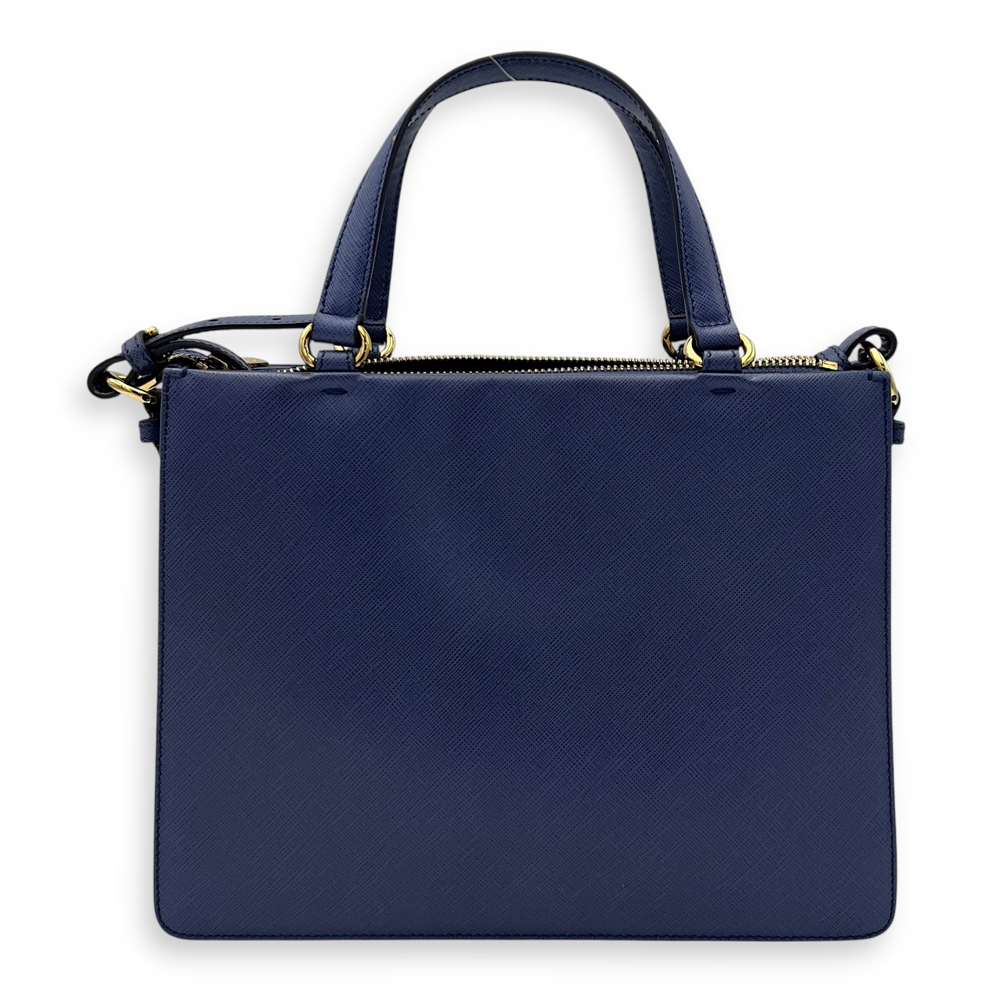 Tracy Crossbody Bag Small Blue in Saffiano Leather, Gold hardware - Image 3