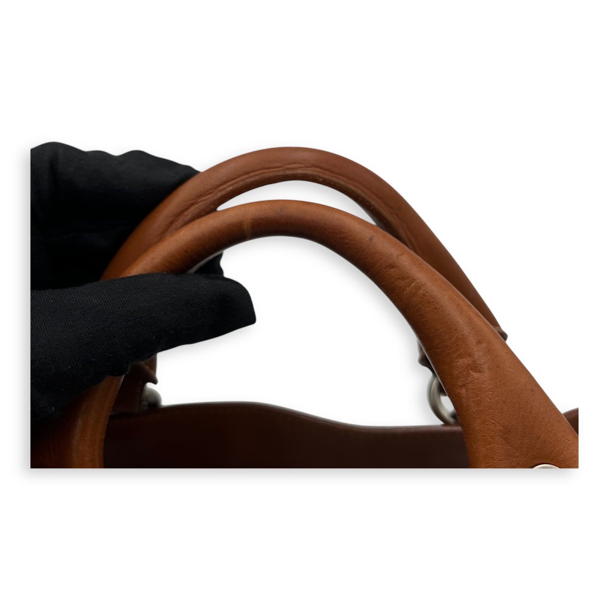 Boogie Top Handle Bag Brown in Calfskin, Silver hardware - Image 10