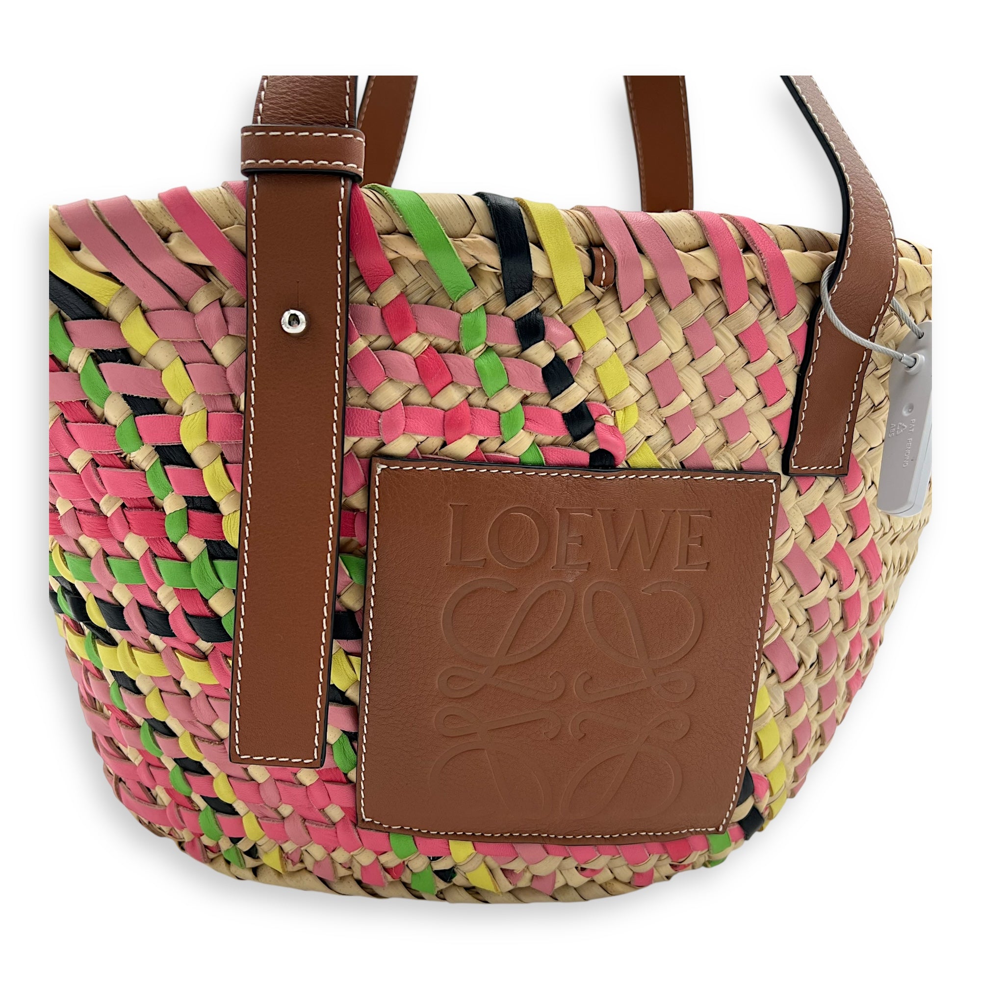 Basket Beige Top Handle Bag in Raffia, Silver hardware - Image 8